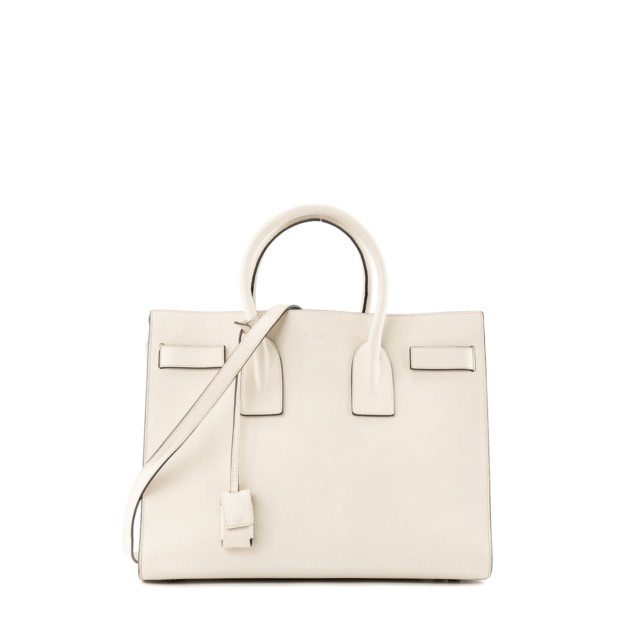 SAINT LAURENT - Sac à main Sac de Jour Small Saint Laurent en cuir grainé écru