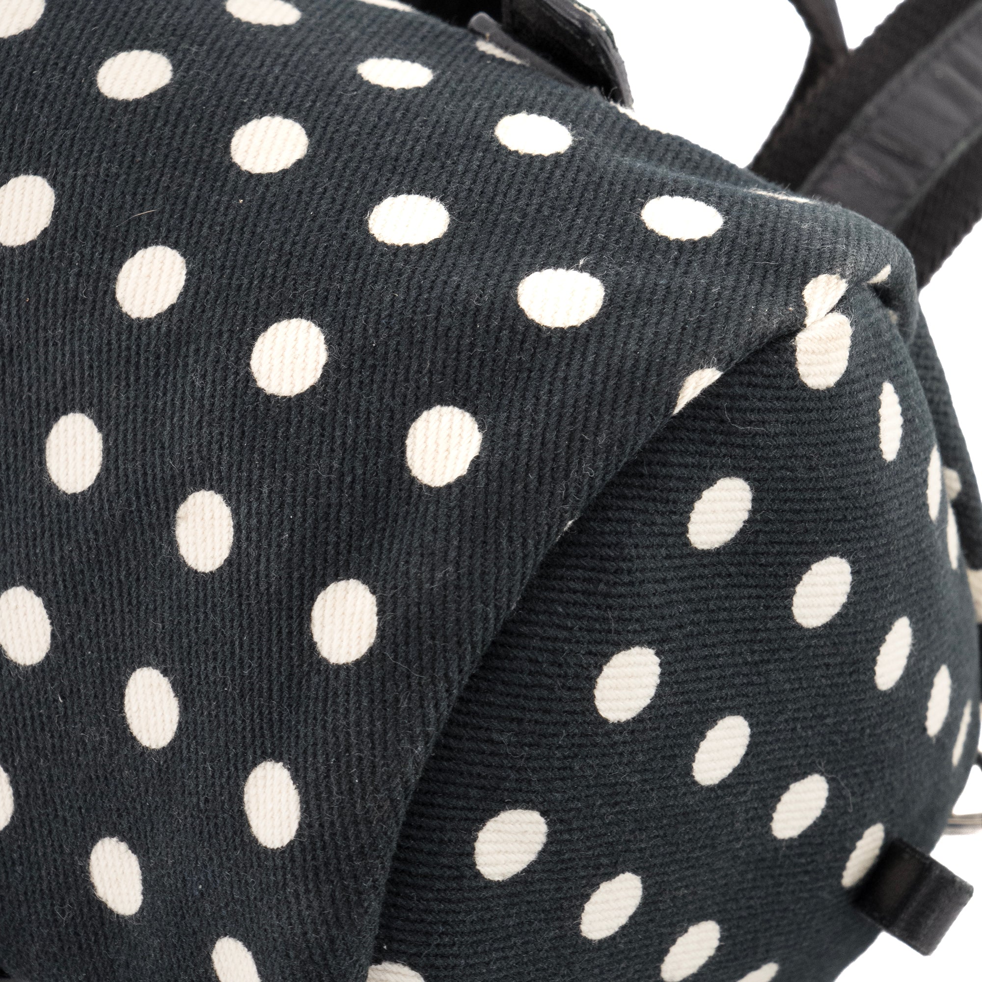 SAINT LAURENT - Sac à main Saint Laurent en toile noire et blanche vintage