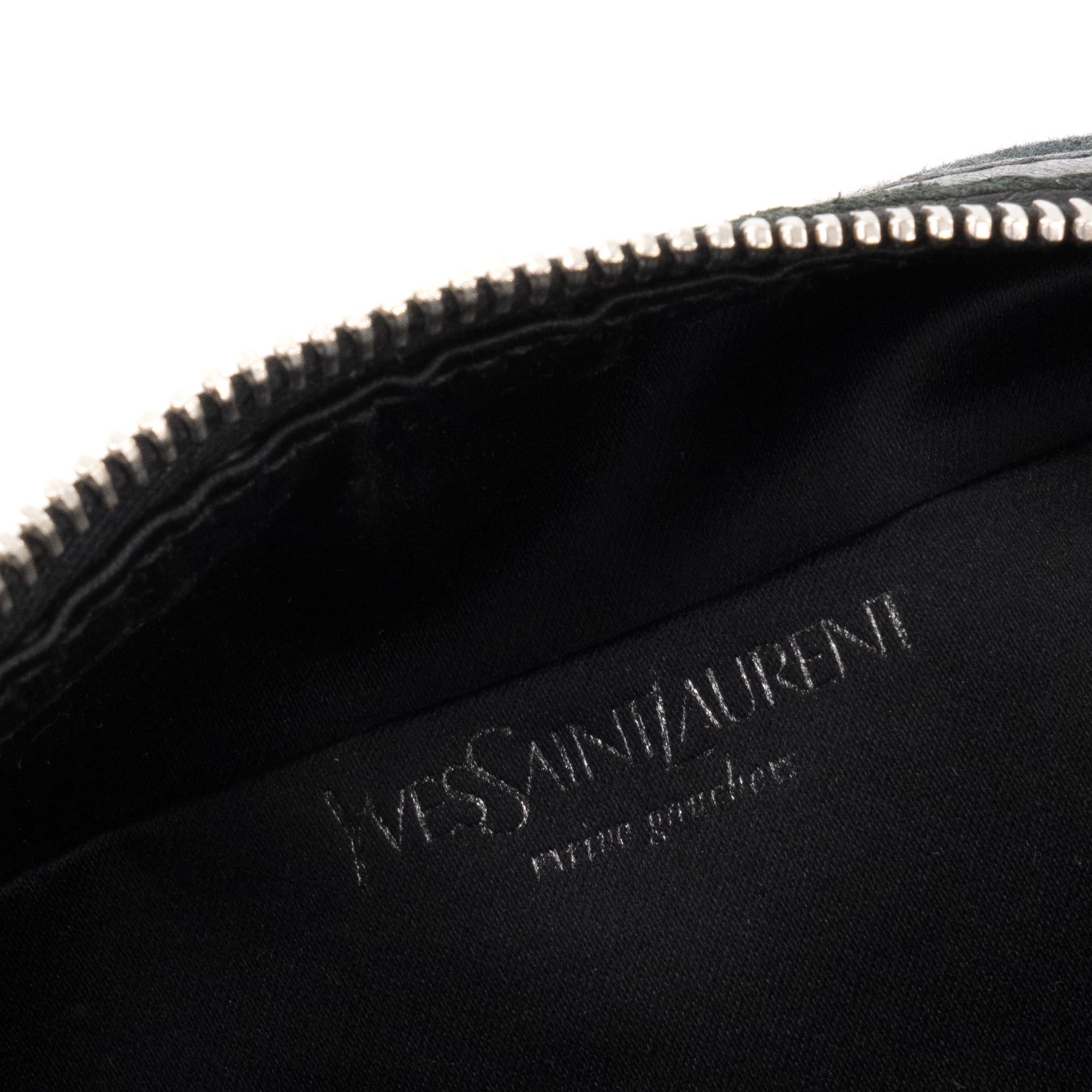 SAINT LAURENT - Sac à main Saint Laurent en toile noire et blanche vintage