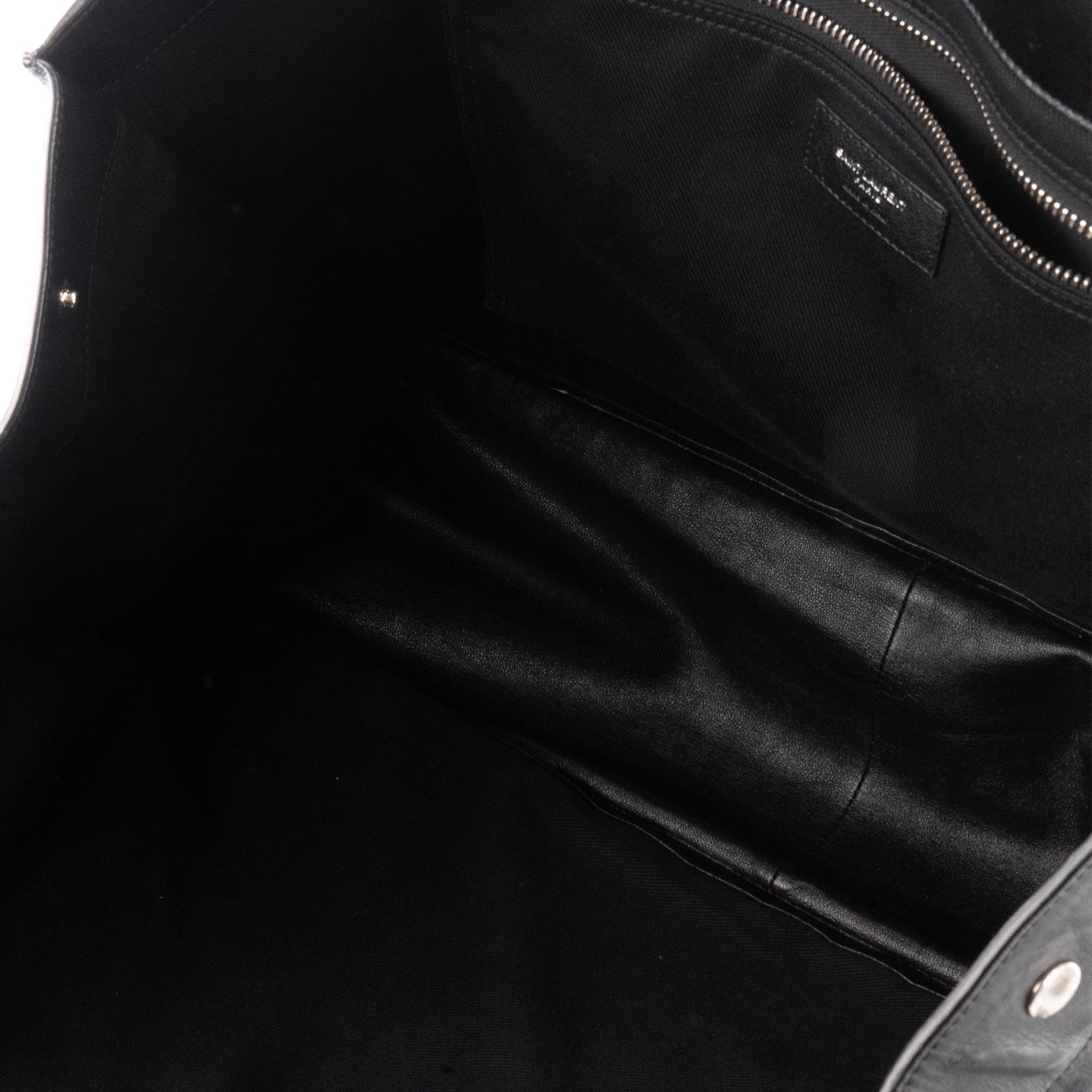 SAINT LAURENT - Sac Cabas Rive Gauche GM Saint Laurent en cuir grainé noir