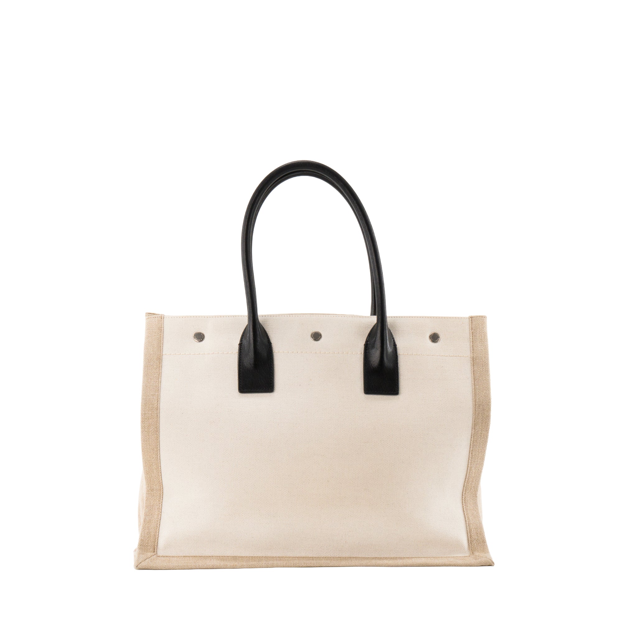 SAINT LAURENT - Sac cabas Rive Gauche Saint Laurent en toile beige
