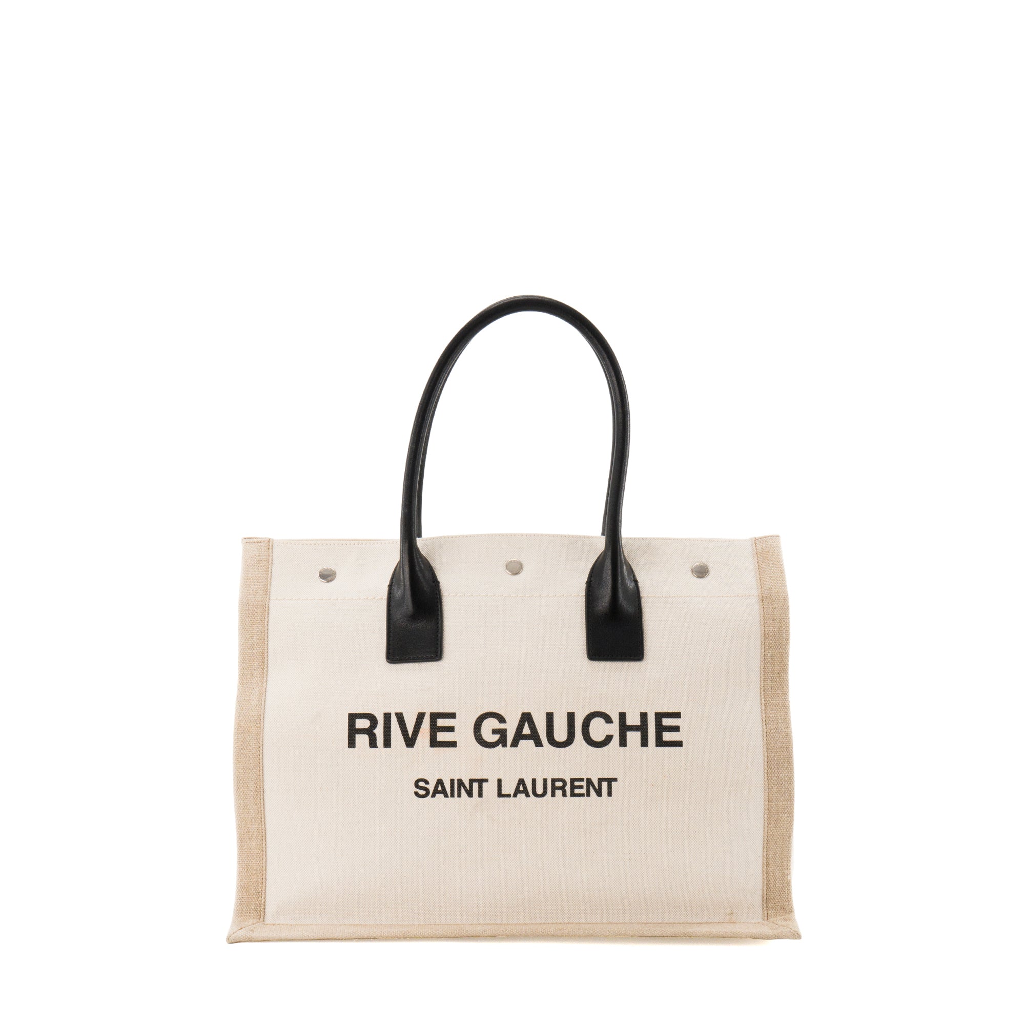 SAINT LAURENT - Sac cabas Rive Gauche Saint Laurent en toile beige