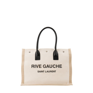 SAINT LAURENT - Sac cabas Rive Gauche Saint Laurent en toile beige