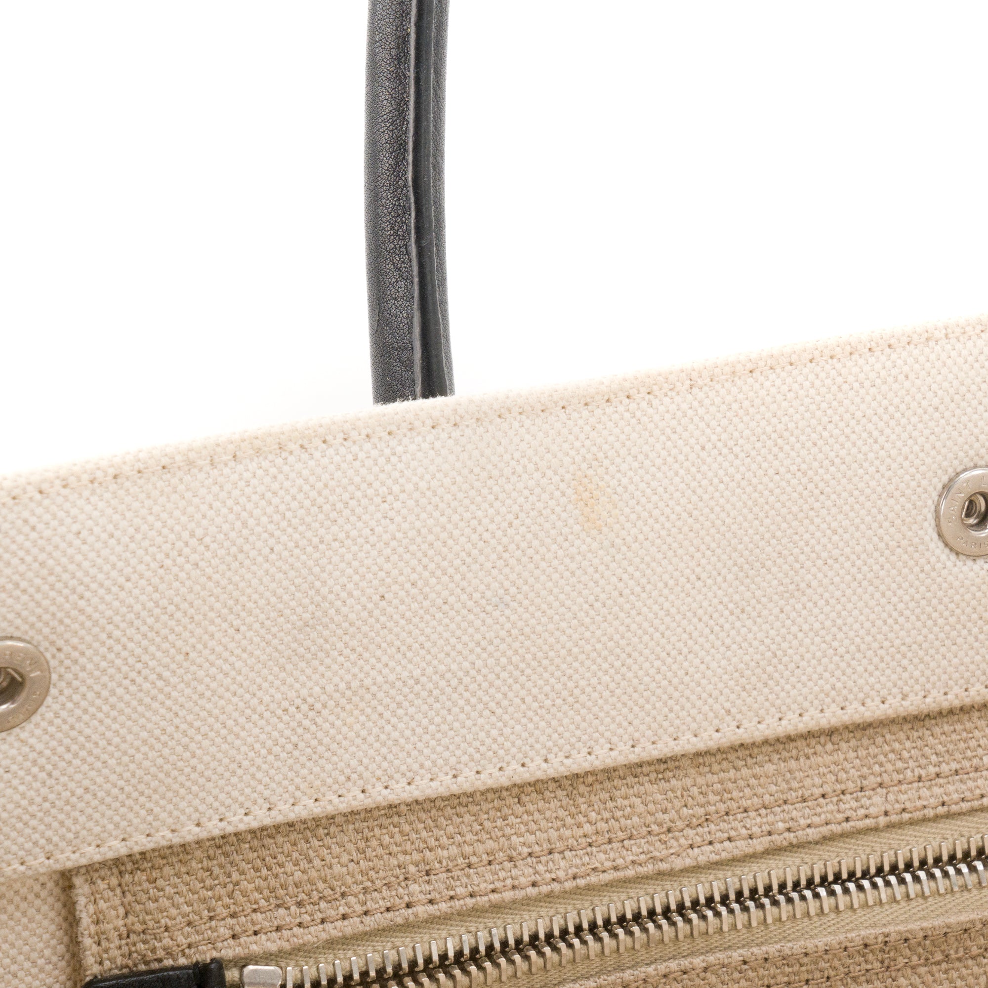SAINT LAURENT - Sac cabas Rive Gauche Saint Laurent en toile beige