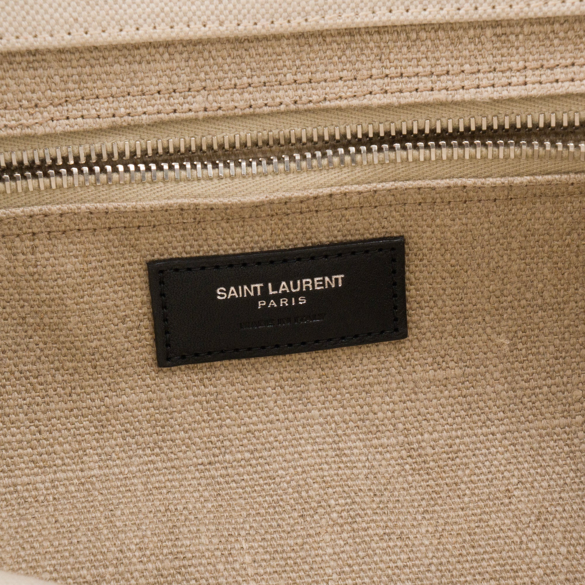 SAINT LAURENT - Sac cabas Rive Gauche Saint Laurent en toile beige