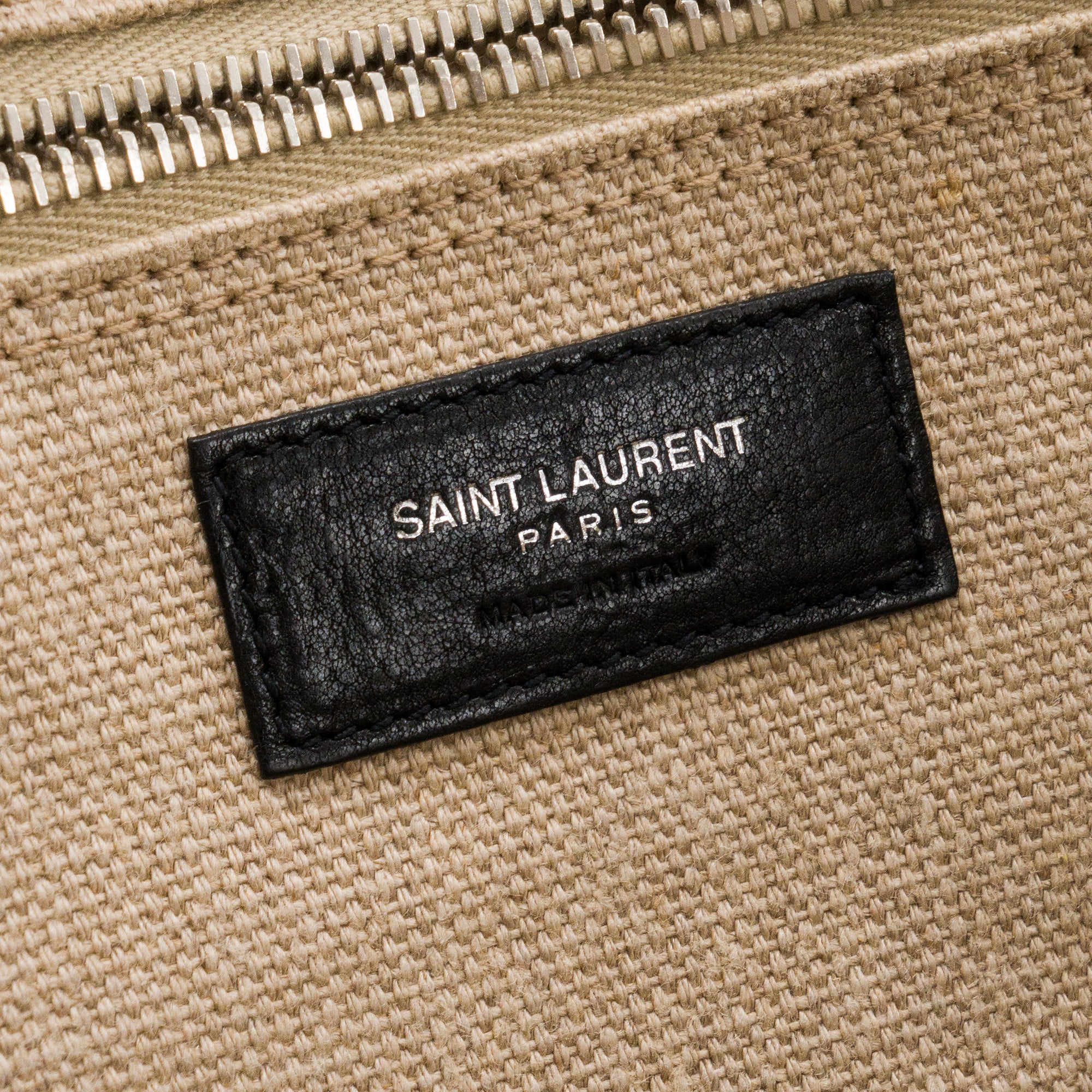 SAINT LAURENT - Sac cabas Rive Gauche Saint Laurent en toile beige