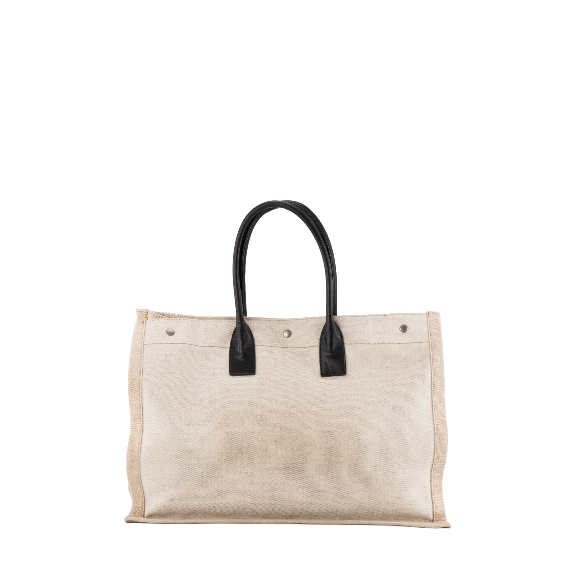 SAINT LAURENT - Sac cabas Rive Gauche Saint Laurent en toile beige