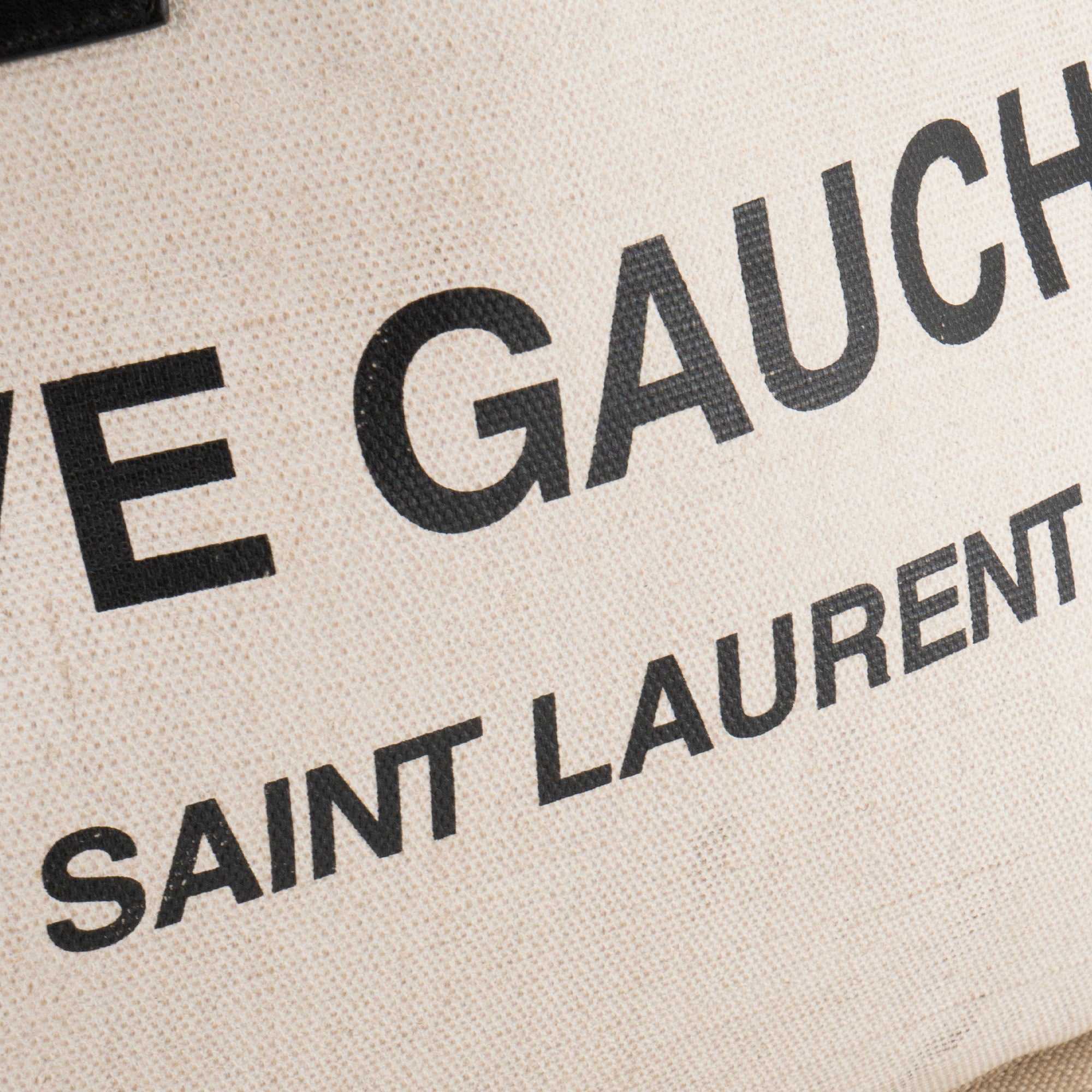 SAINT LAURENT - Sac cabas Rive Gauche Saint Laurent en toile beige