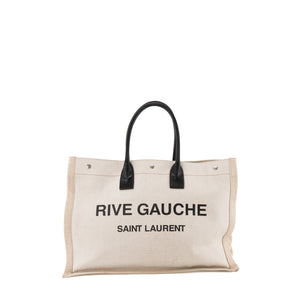 SAINT LAURENT - Sac cabas Rive Gauche Saint Laurent en toile beige