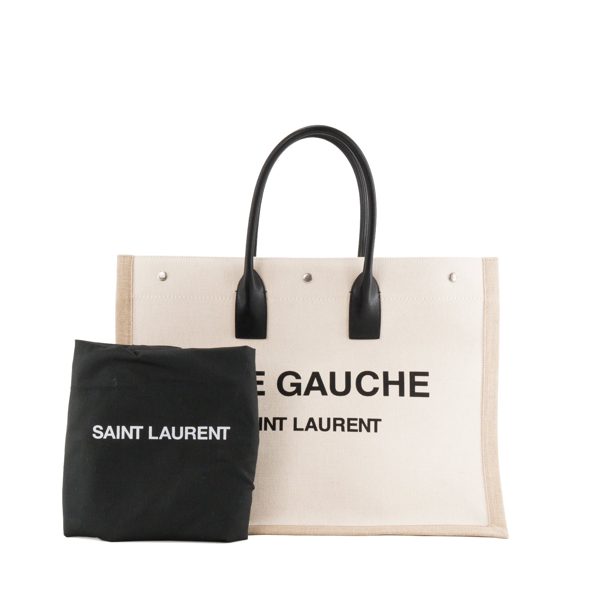 SAINT LAURENT - Sac cabas Rive Gauche Saint Laurent en toile beige