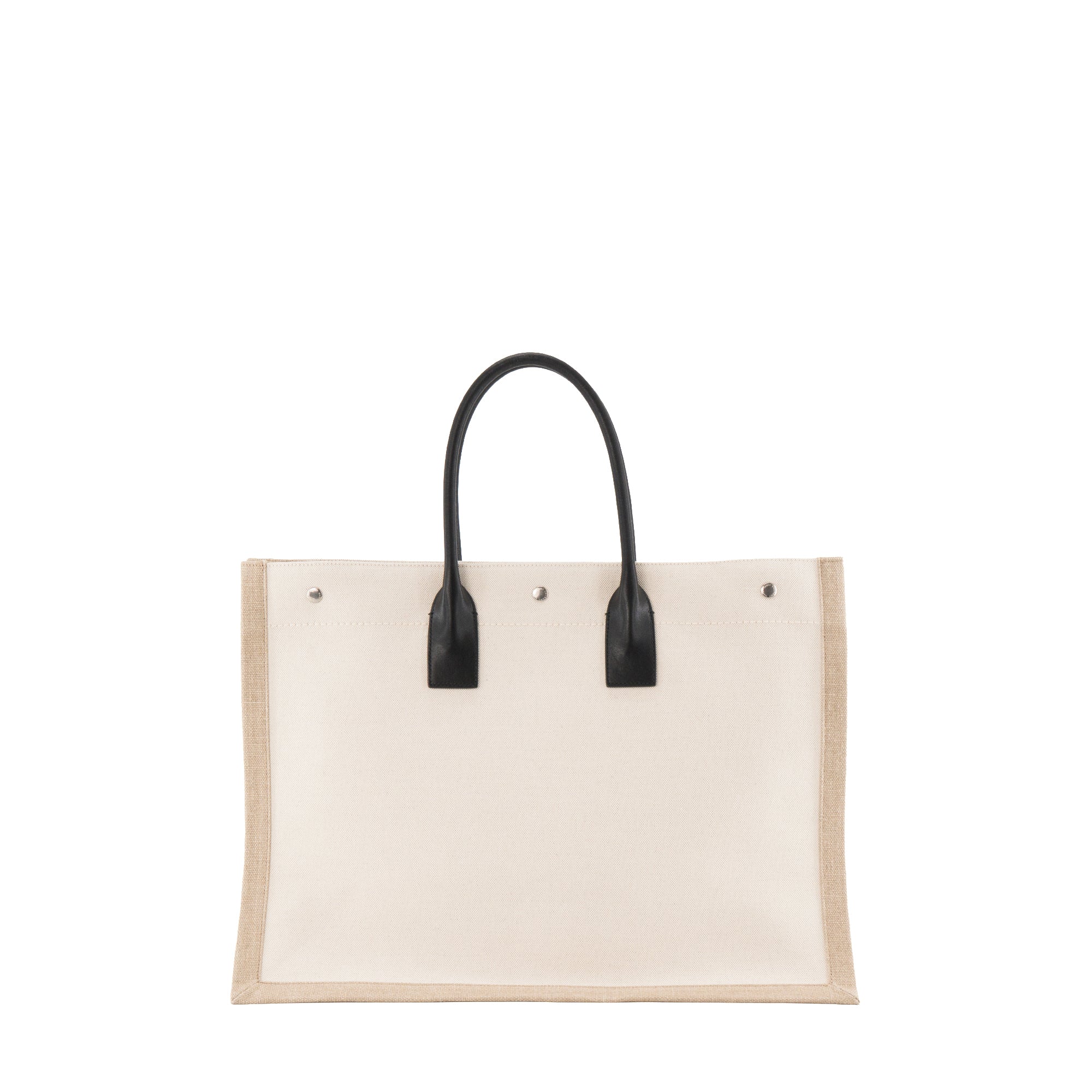 SAINT LAURENT - Sac cabas Rive Gauche Saint Laurent en toile beige