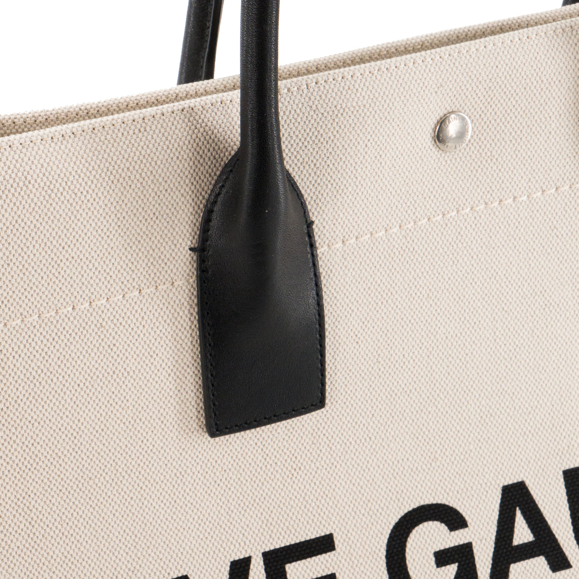 SAINT LAURENT - Sac cabas Rive Gauche Saint Laurent en toile beige