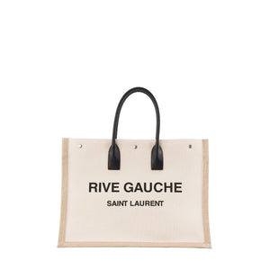 SAINT LAURENT - Sac cabas Rive Gauche Saint Laurent en toile beige
