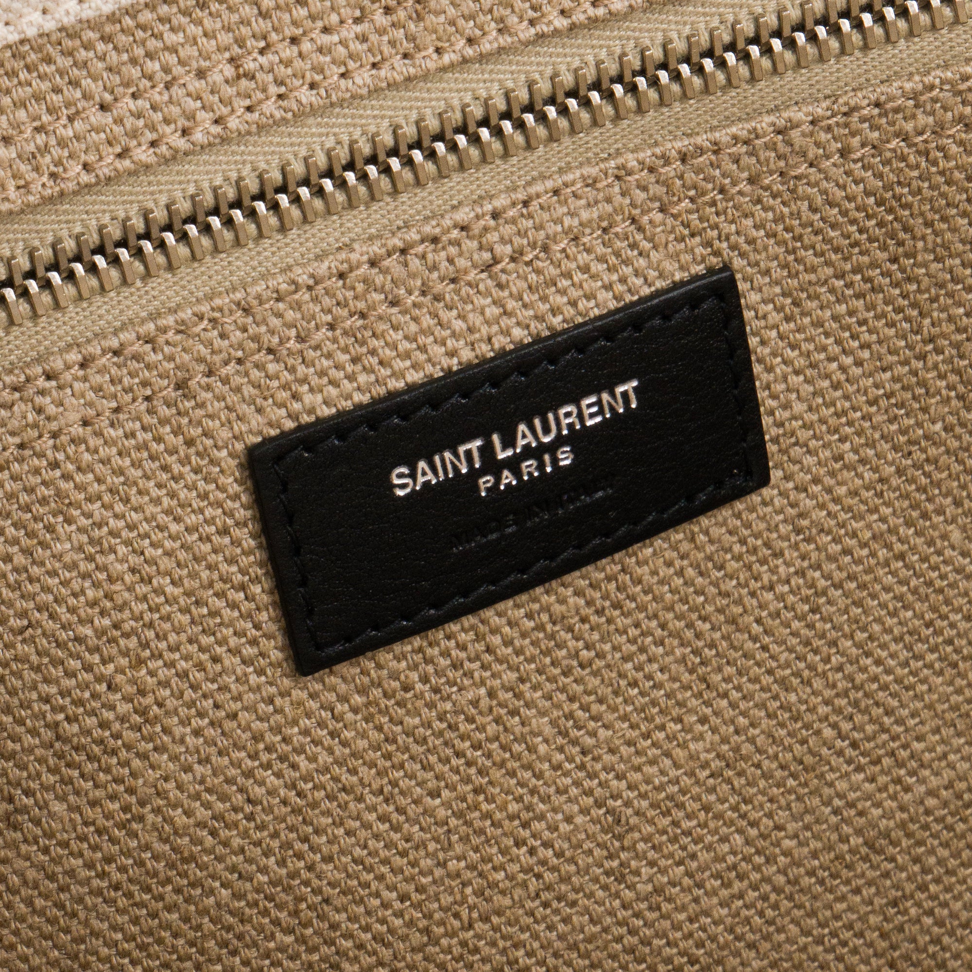SAINT LAURENT - Sac cabas Rive Gauche Saint Laurent en toile beige