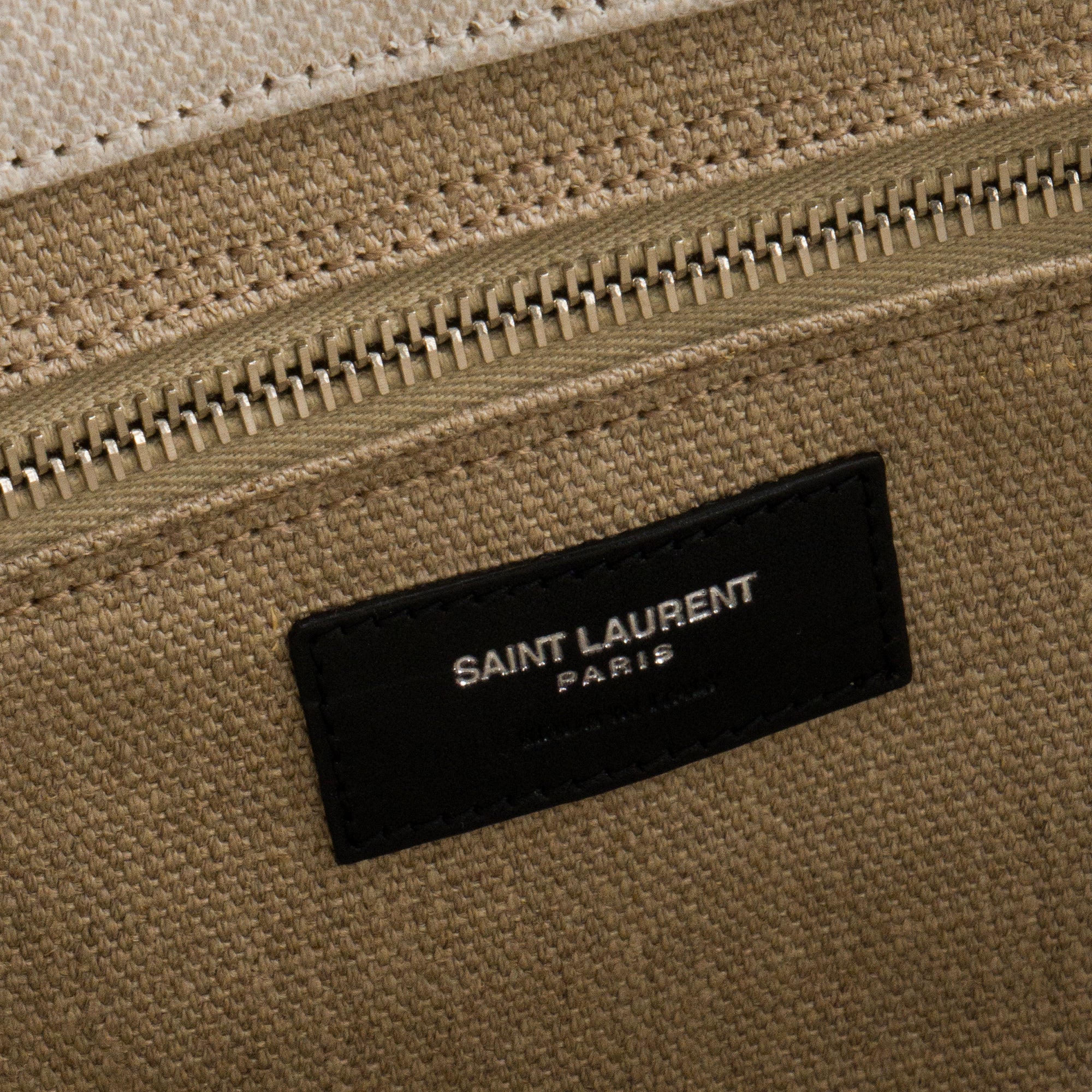 SAINT LAURENT - Sac cabas Rive Gauche Saint Laurent en toile beige