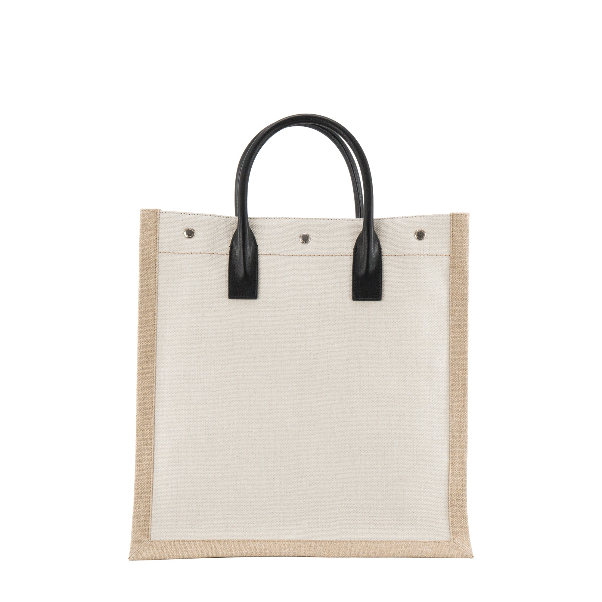 SAINT LAURENT - Sac cabas Rive Gauche Saint Laurent en toile beige