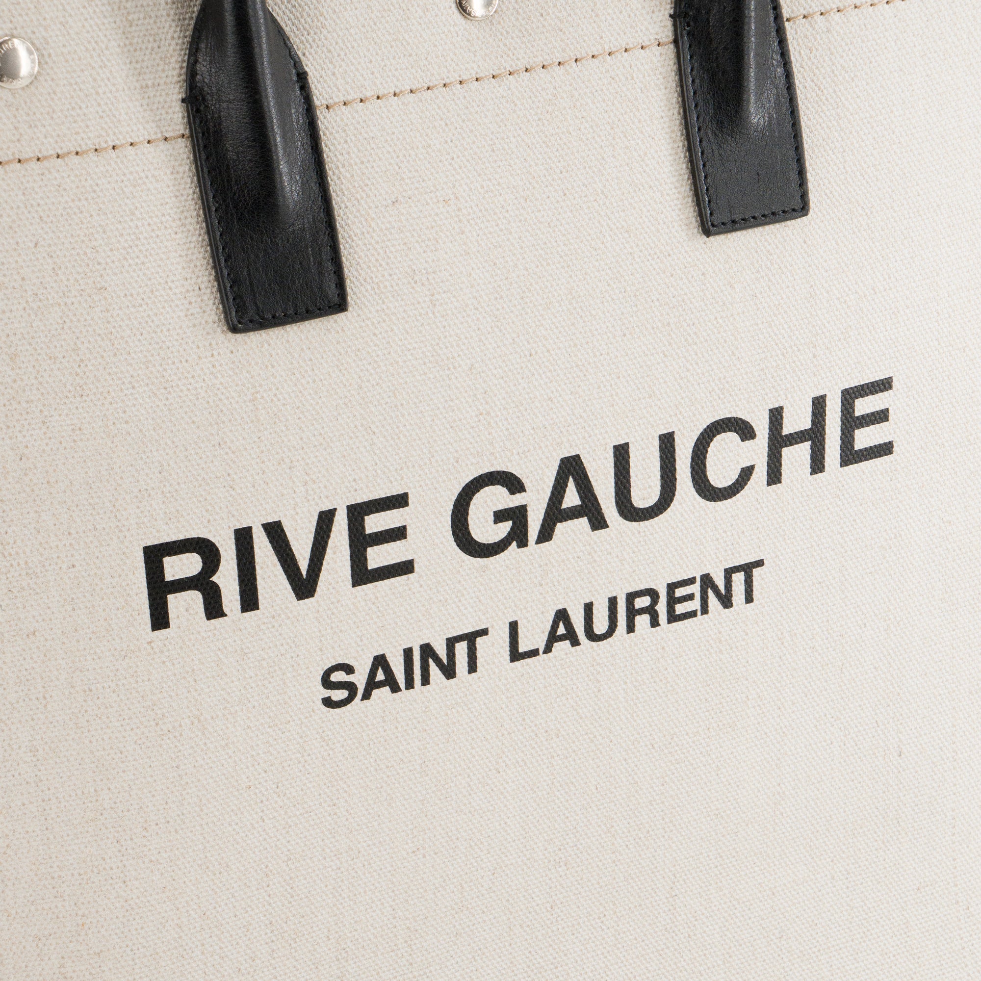 SAINT LAURENT - Sac cabas Rive Gauche Saint Laurent en toile beige