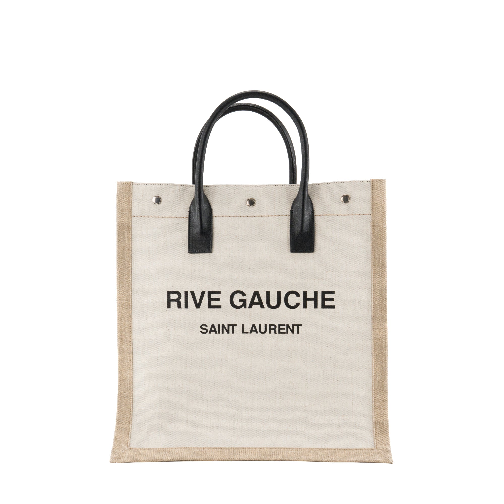 SAINT LAURENT - Sac cabas Rive Gauche Saint Laurent en toile beige