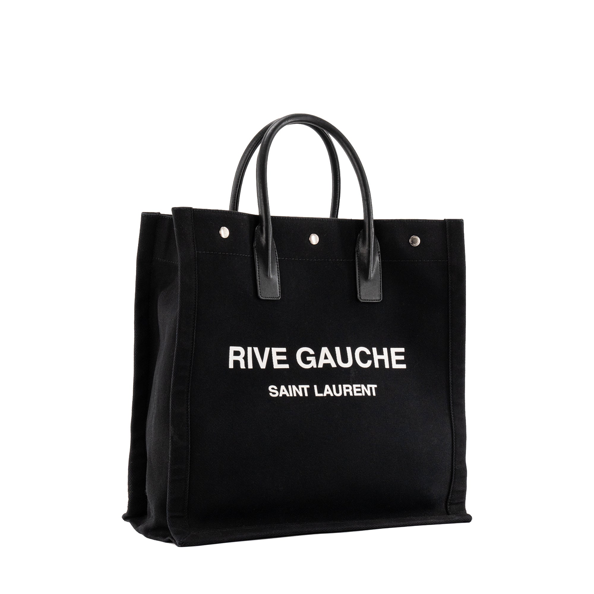 SAINT LAURENT - Sac Cabas Rive Gauche Saint Laurent en toile noire