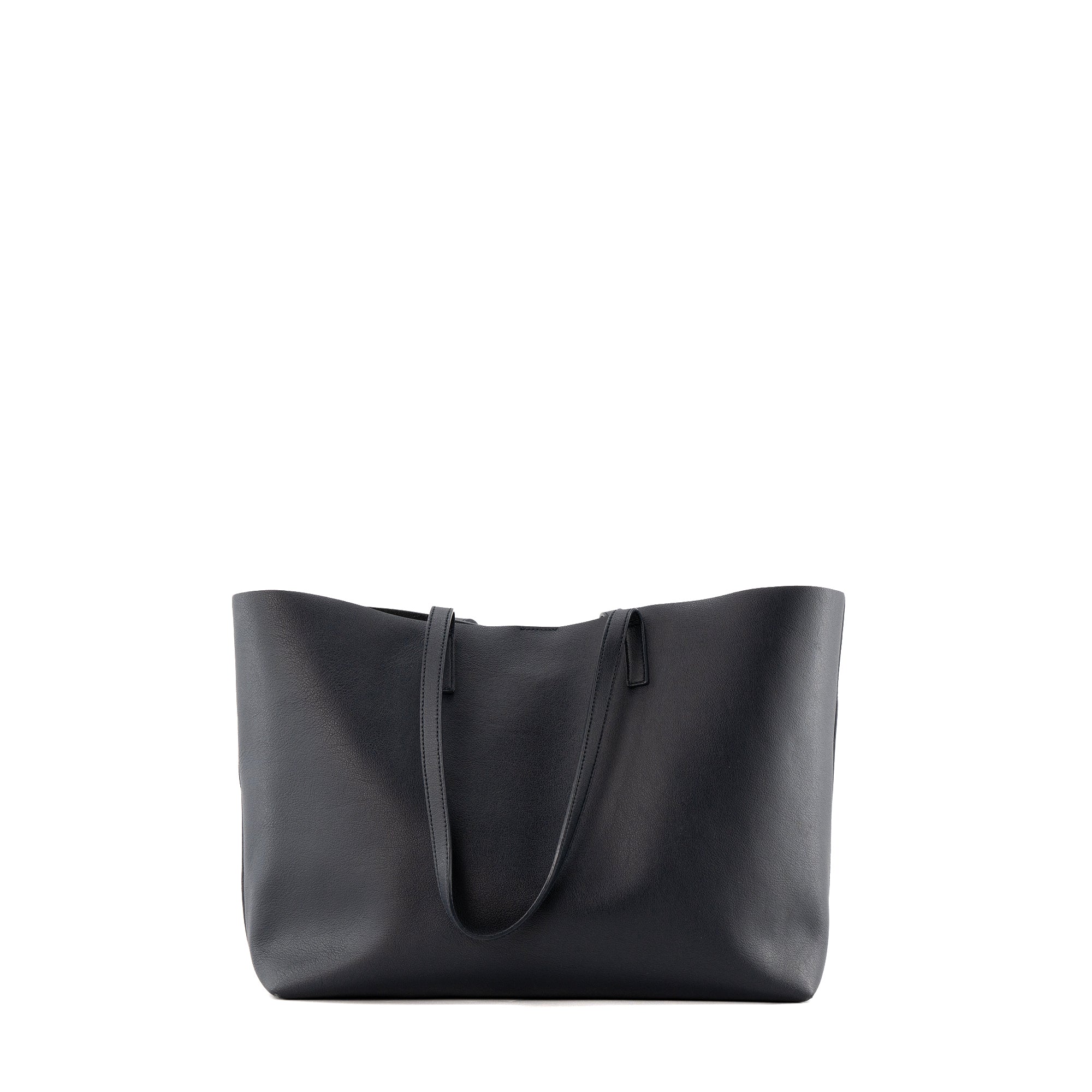 SAINT LAURENT - Sac Cabas Shopping Saint Laurent en cuir grainé bleu marine