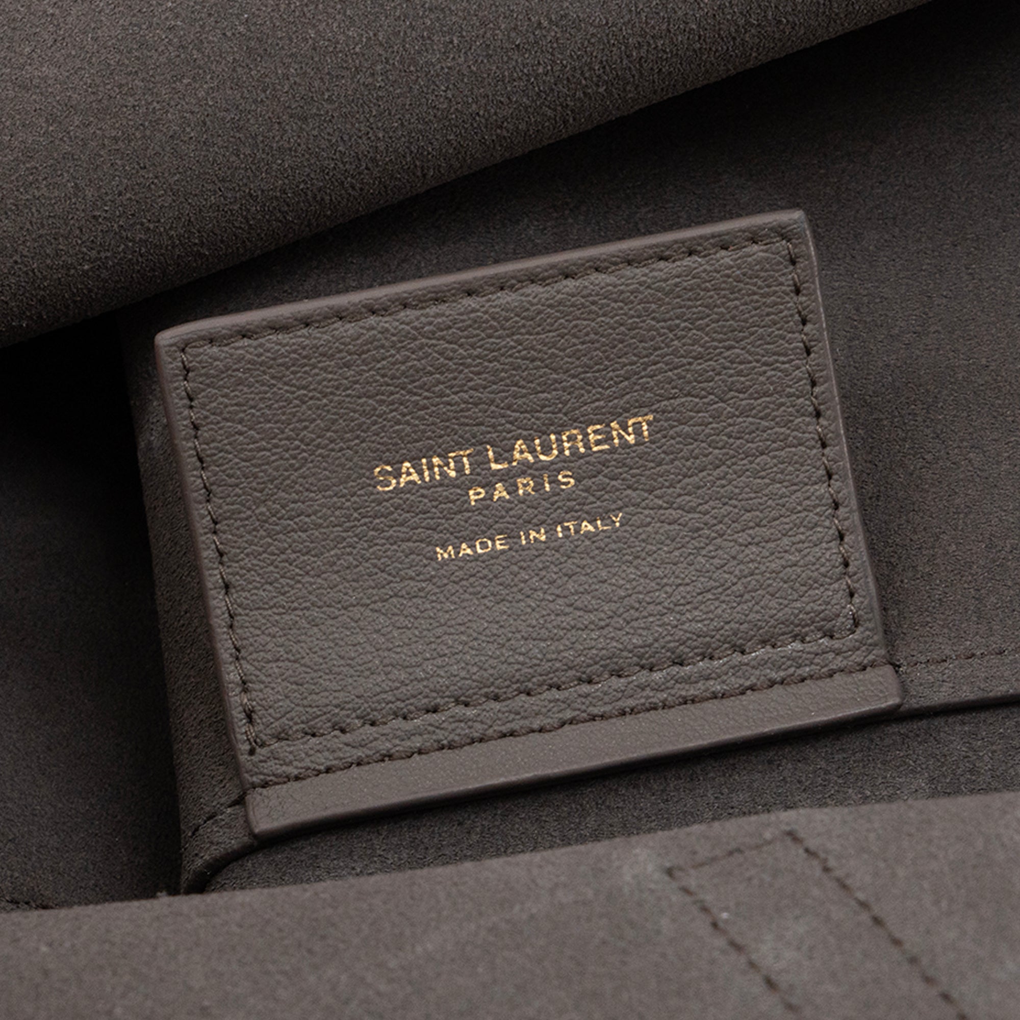 SAINT LAURENT - Sac Cabas Shopping Saint Laurent en cuir grainé gris