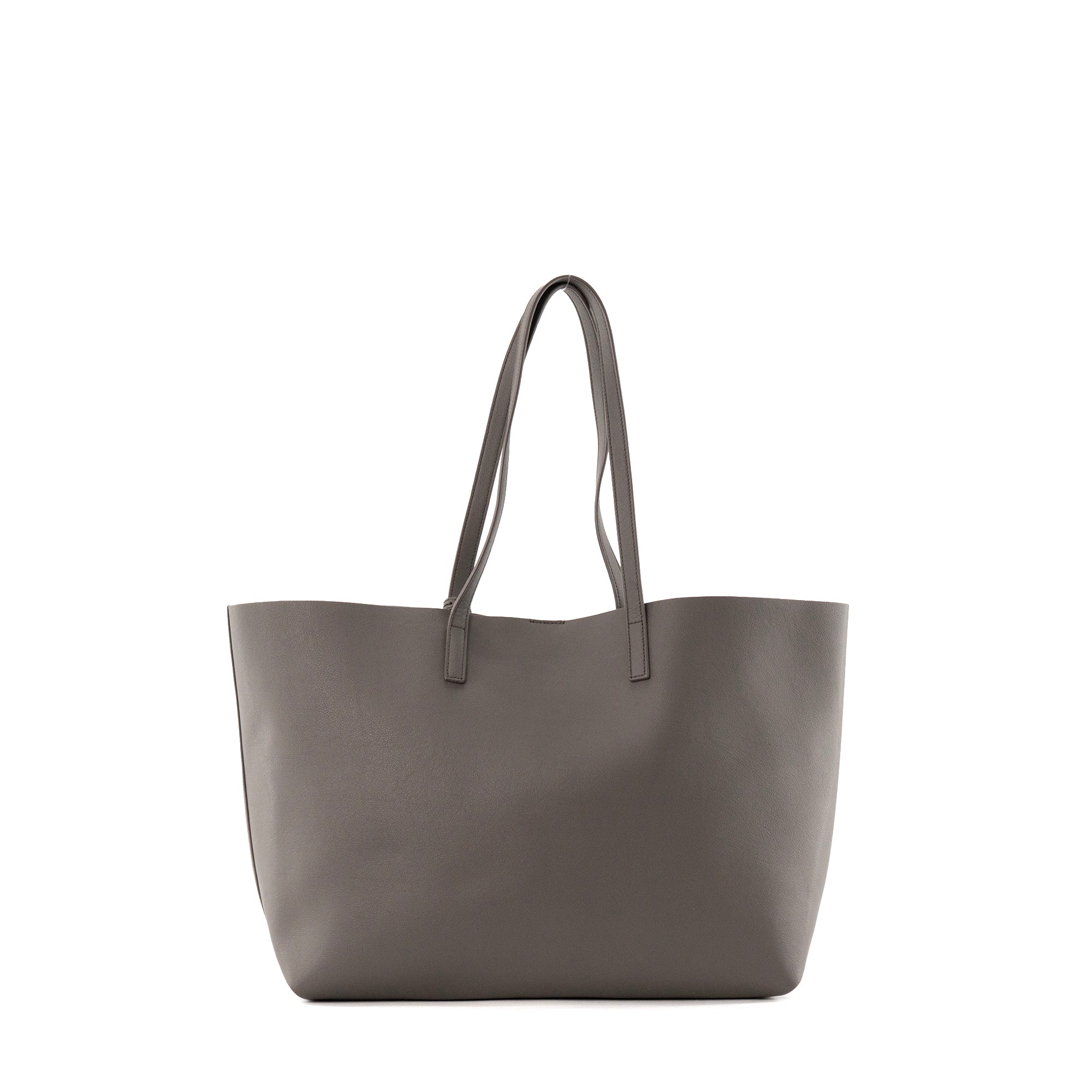 SAINT LAURENT - Sac Cabas Shopping Saint Laurent en cuir grainé gris
