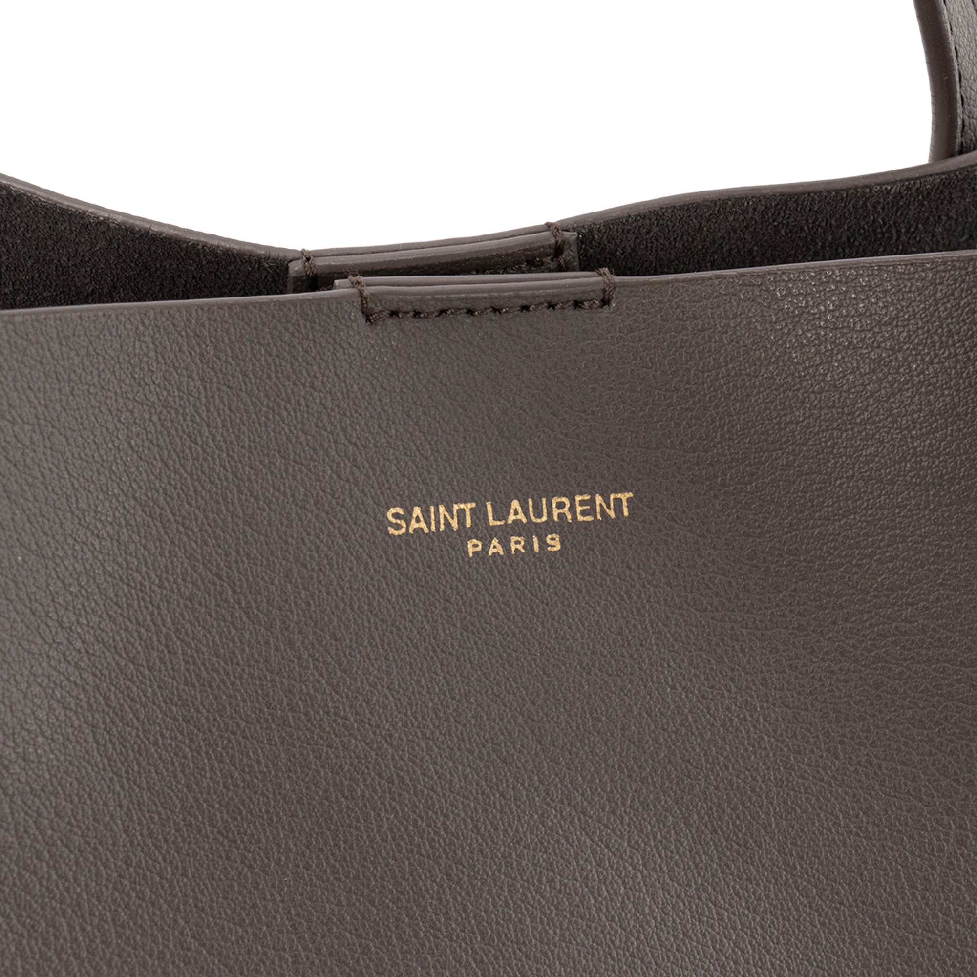 SAINT LAURENT - Sac Cabas Shopping Saint Laurent en cuir grainé gris