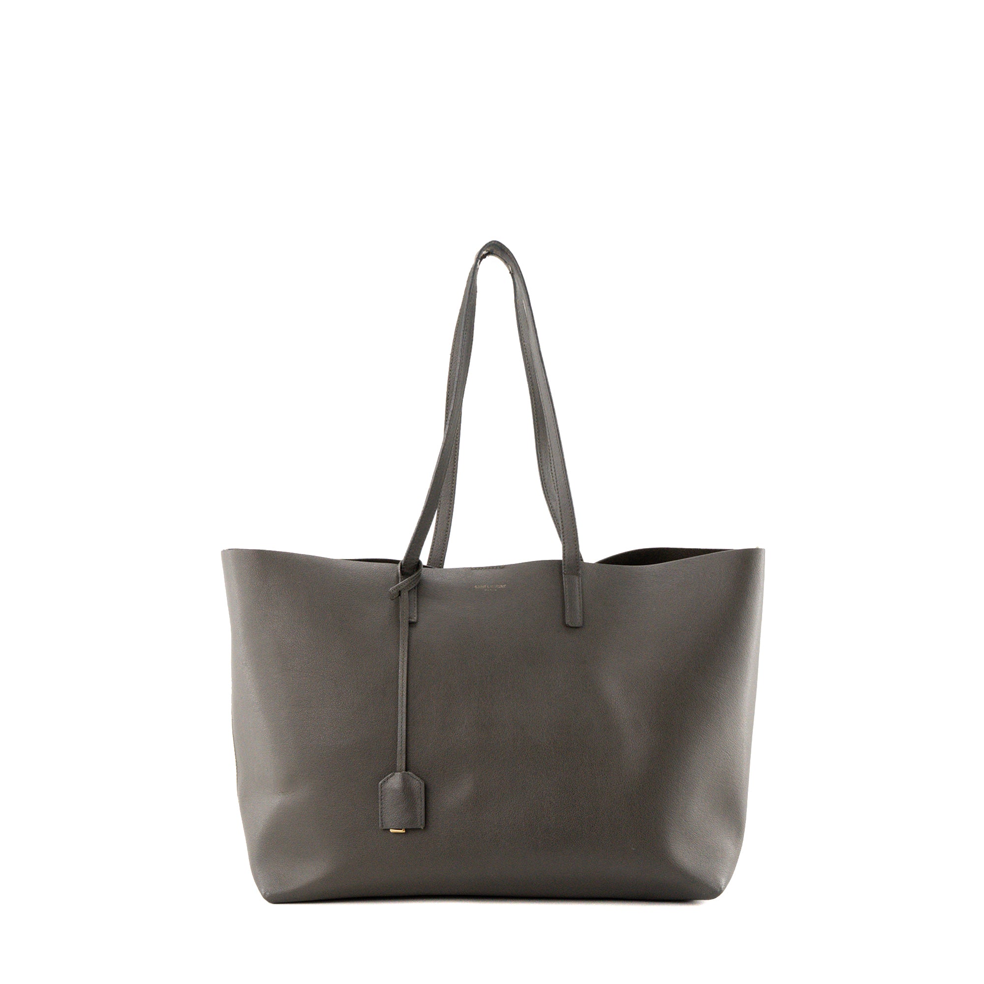 SAINT LAURENT - Sac cabas Shopping Saint Laurent en cuir grainé kaki