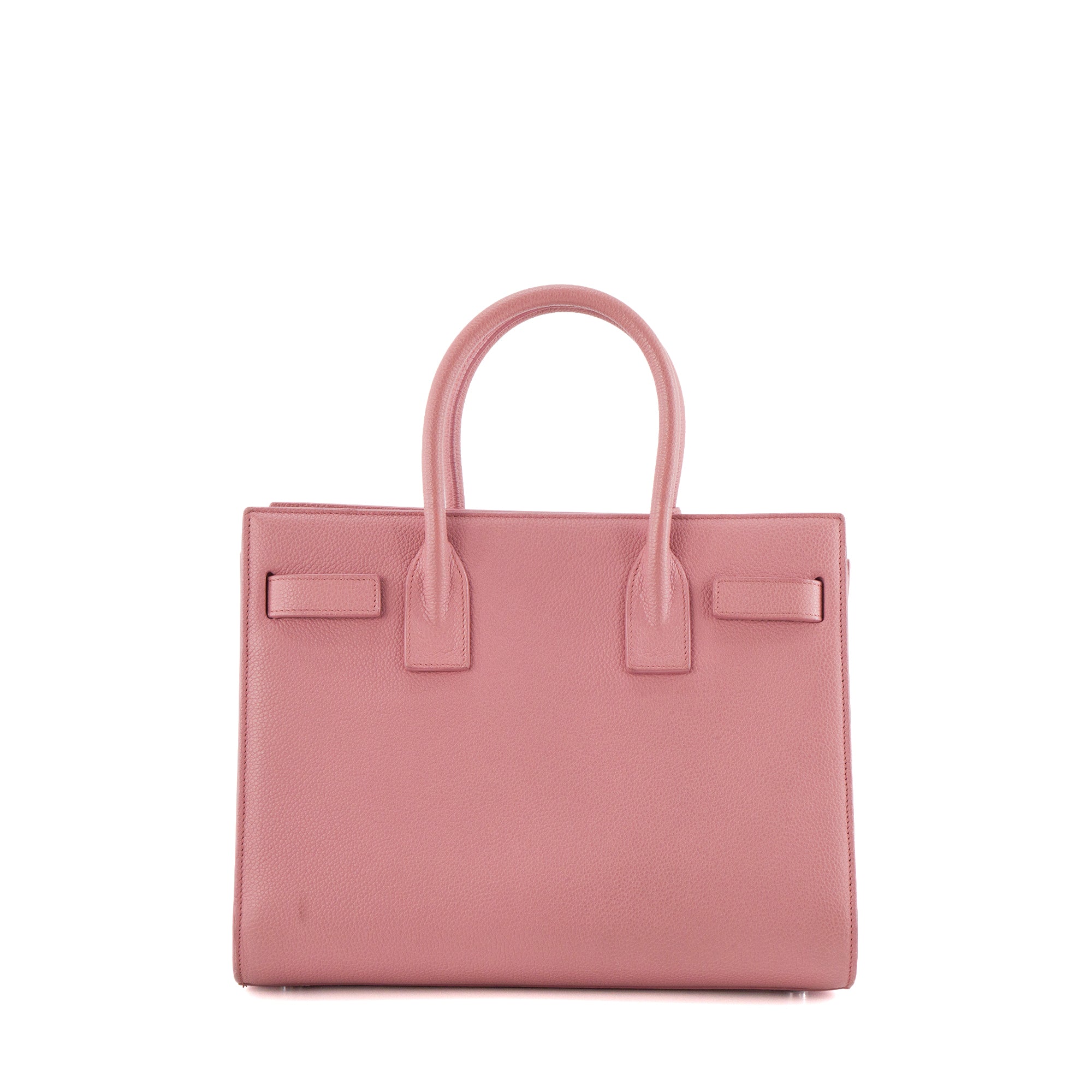 SAINT LAURENT - Sac de jour Baby Saint Laurent en cuir grainé rose ancien