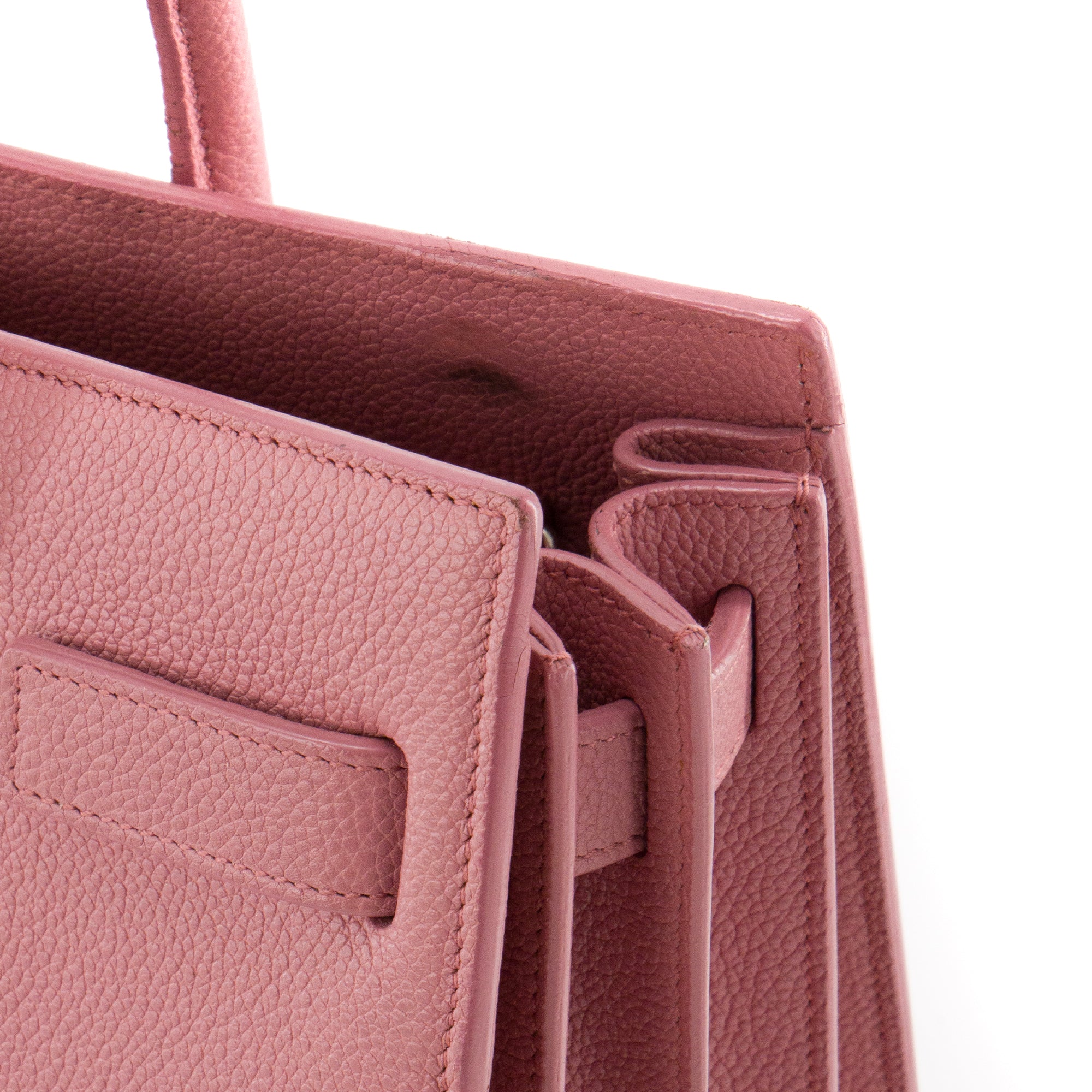 SAINT LAURENT - Sac de jour Baby Saint Laurent en cuir grainé rose ancien