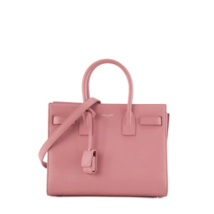 SAINT LAURENT - Sac de jour Baby Saint Laurent en cuir grainé rose ancien