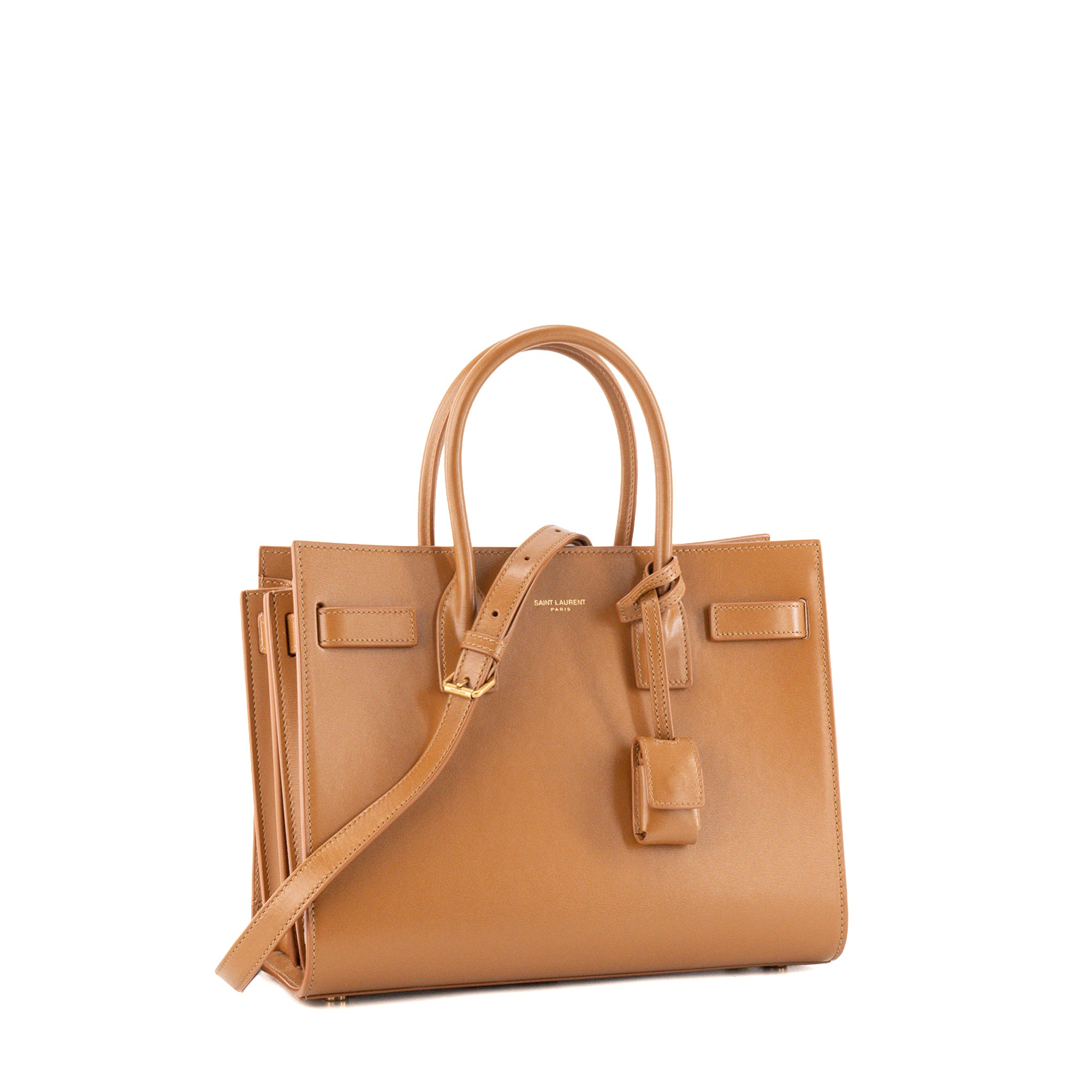 SAINT LAURENT - Sac de jour Baby Saint Laurent en cuir lisse marron
