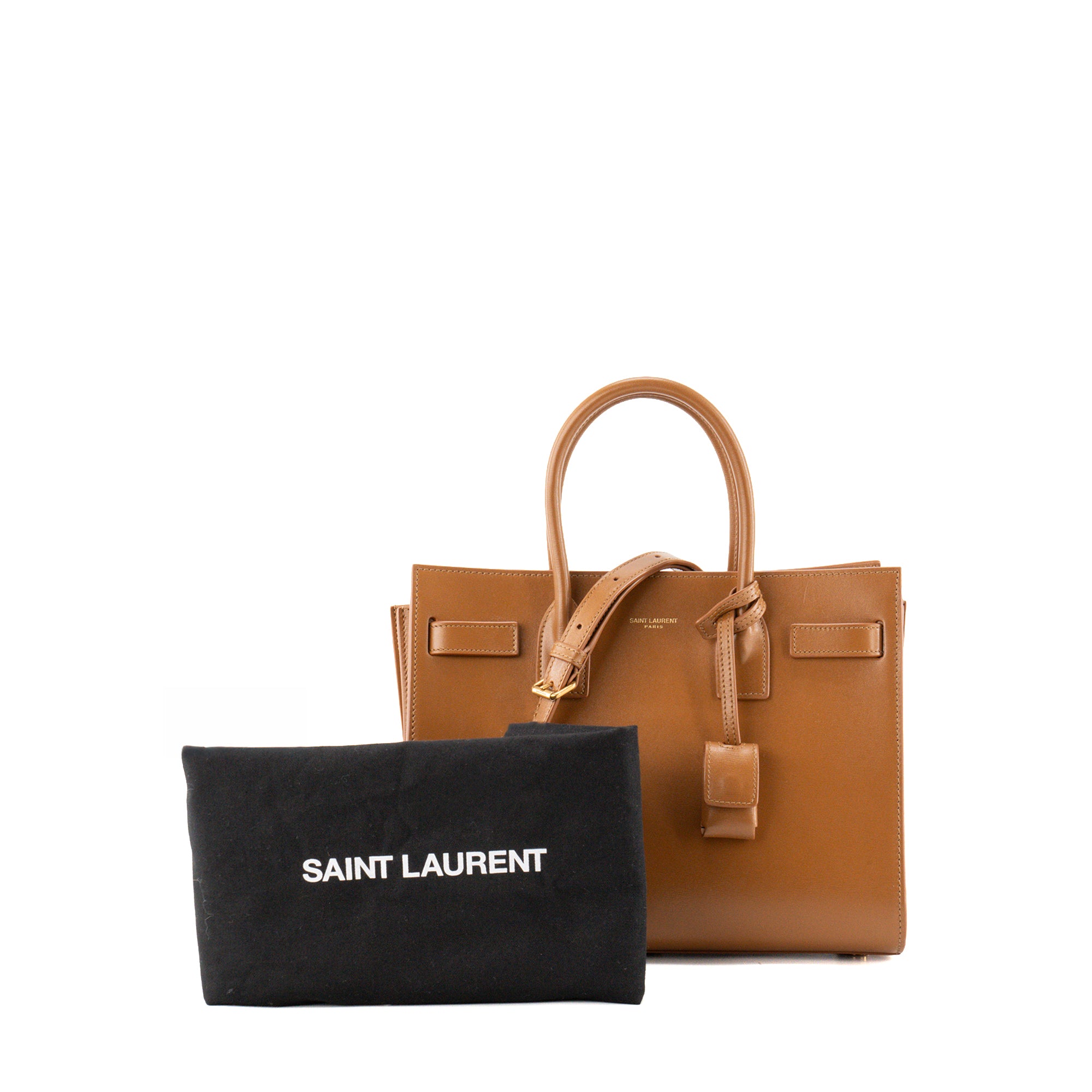 SAINT LAURENT - Sac de jour Baby Saint Laurent en cuir lisse marron
