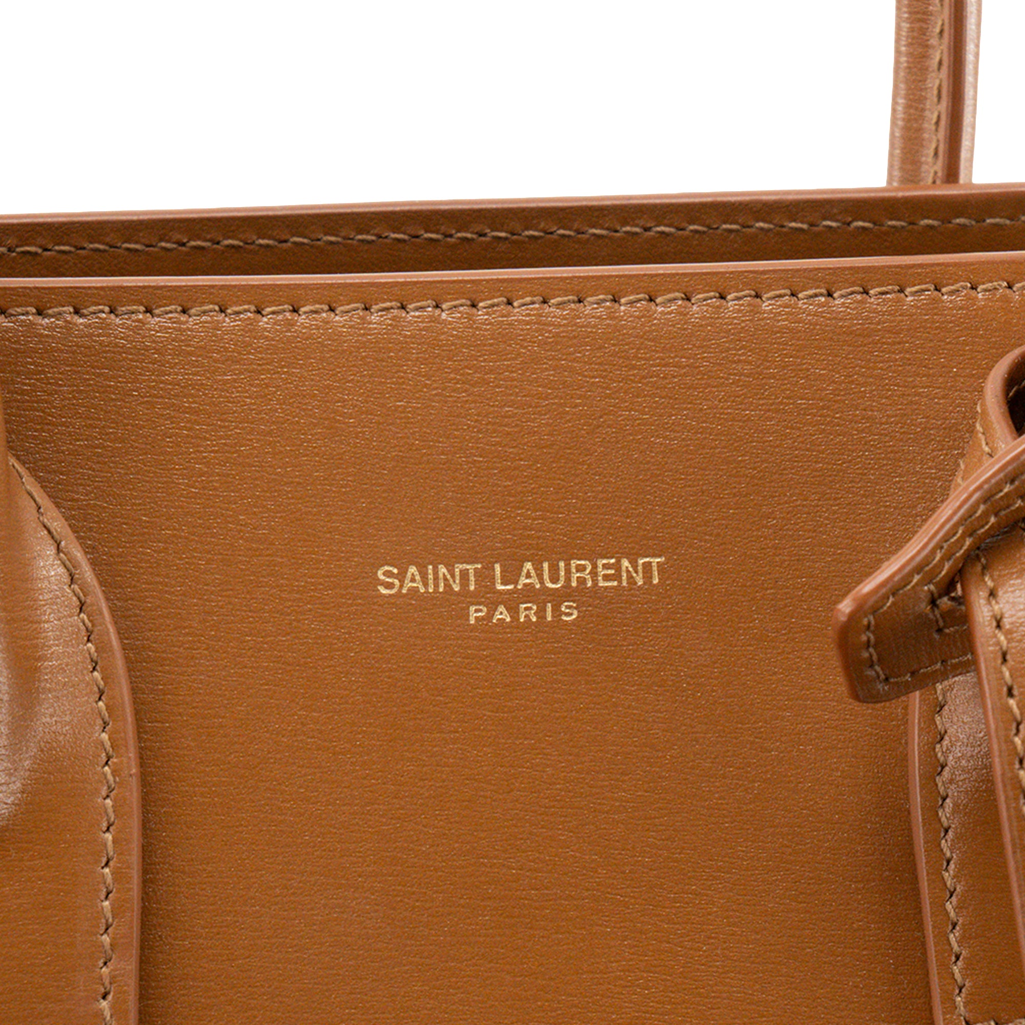 SAINT LAURENT - Sac de jour Baby Saint Laurent en cuir lisse marron