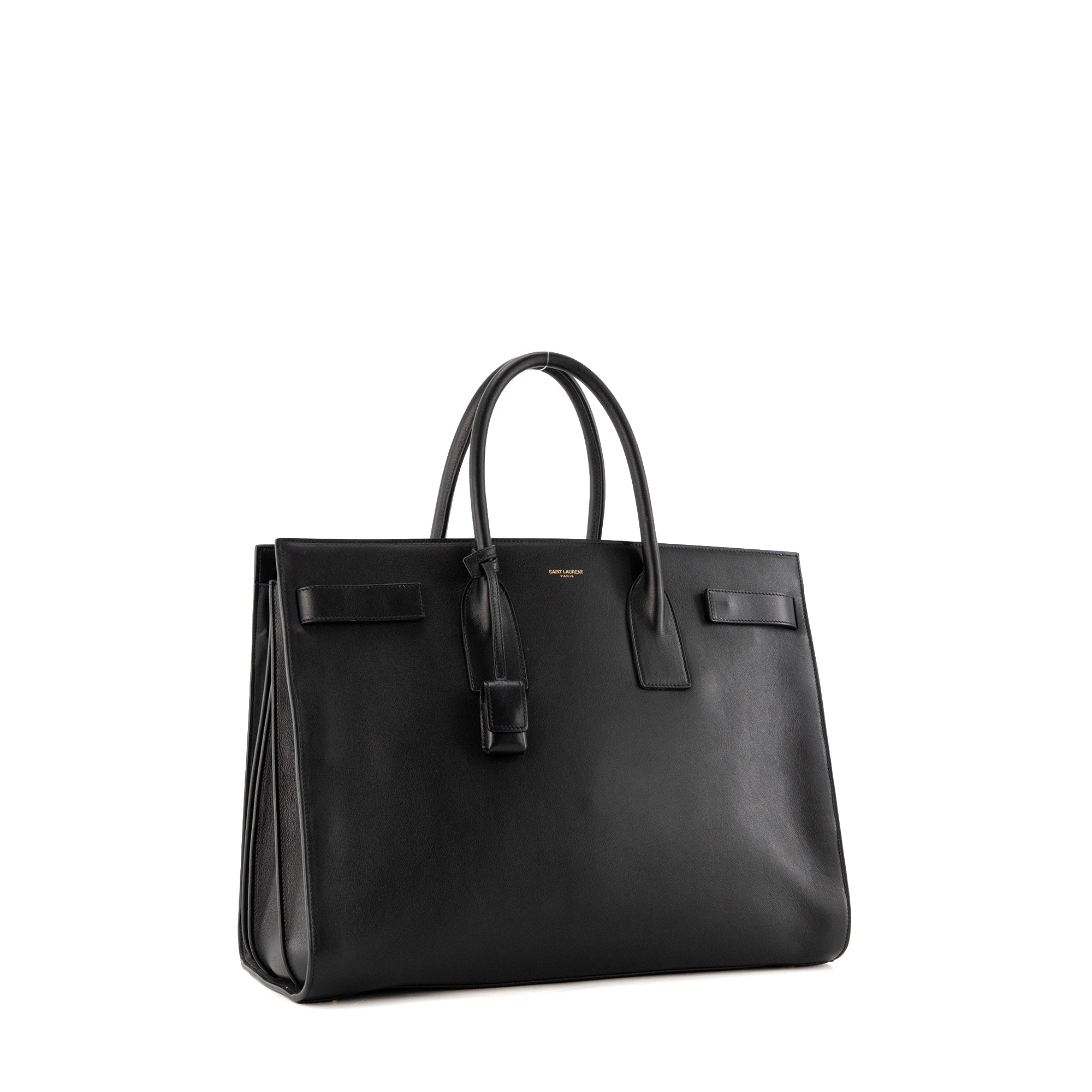 SAINT LAURENT - Sac de Jour Large Saint Laurent en cuir grainé noir