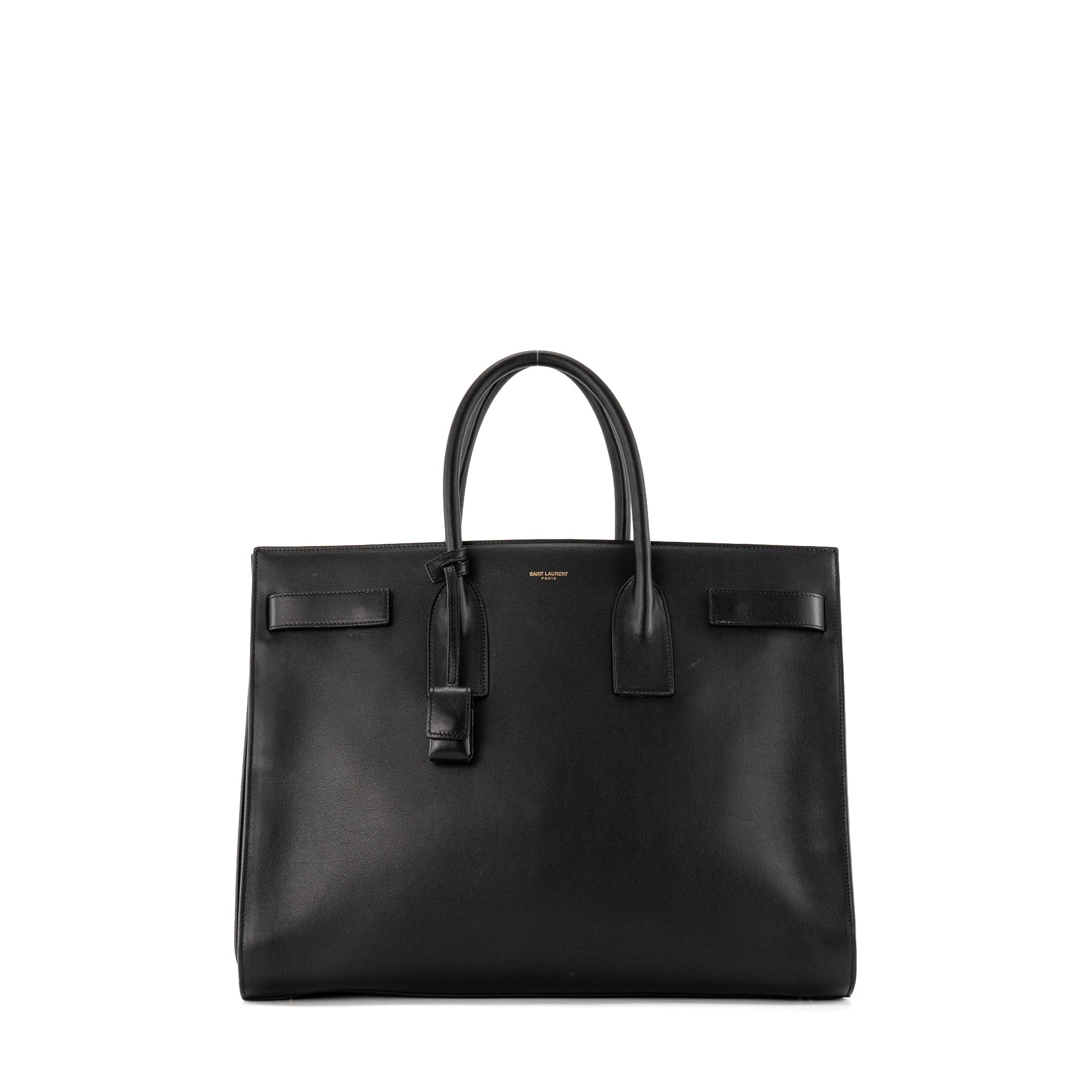 SAINT LAURENT - Sac de Jour Large Saint Laurent en cuir grainé noir