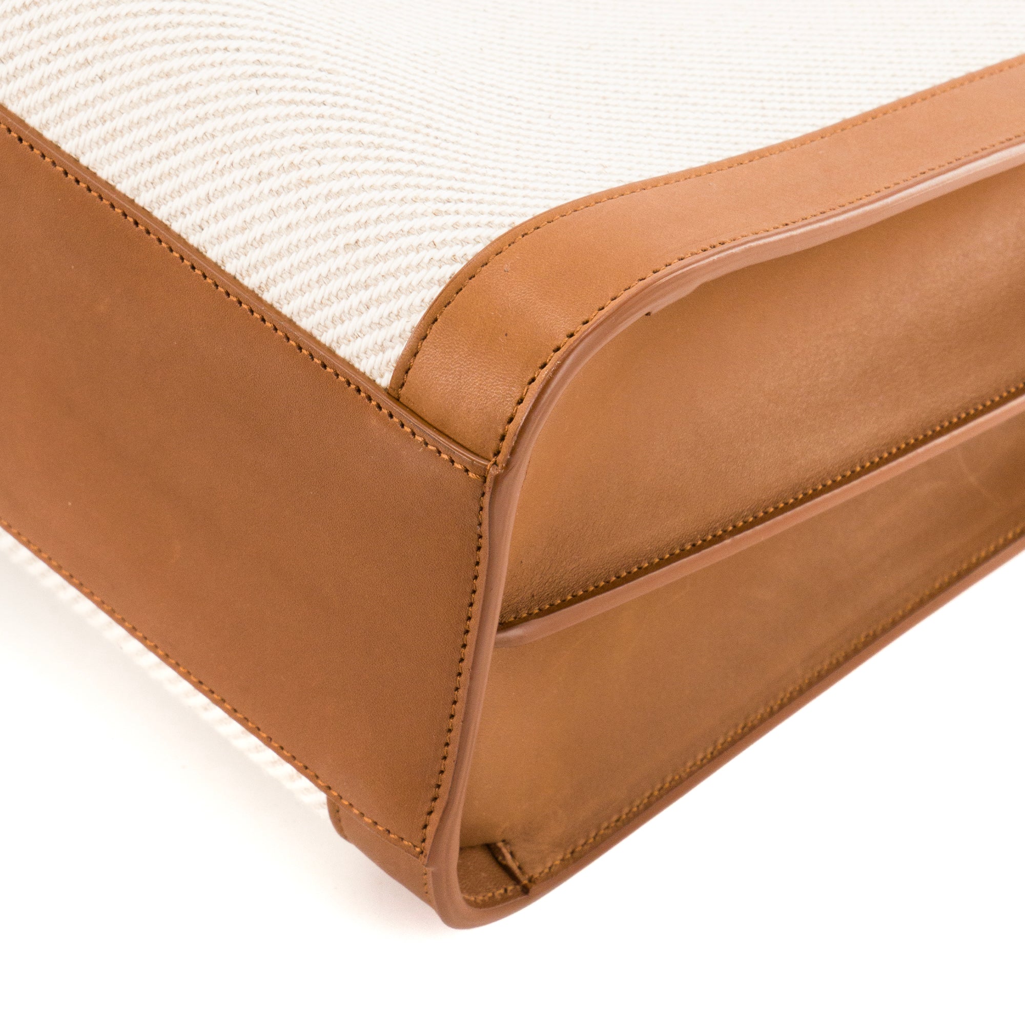 SAINT LAURENT - Sac de Jour large Saint Laurent en cuir naturel et toile beige