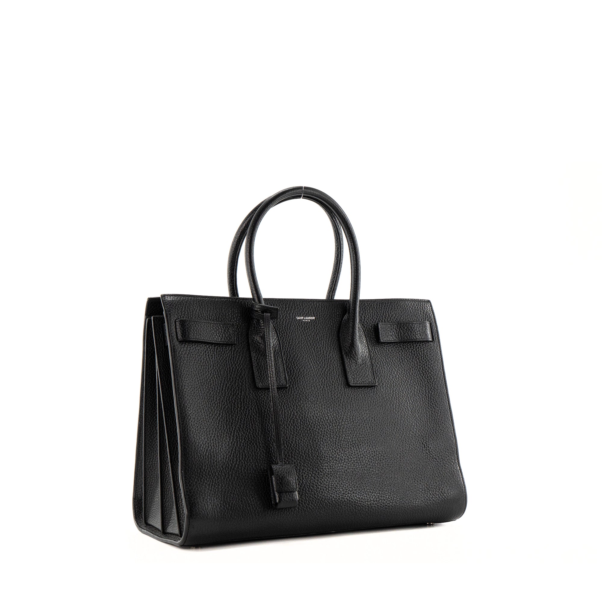 SAINT LAURENT - Sac de Jour Saint Laurent en cuir grainé noir