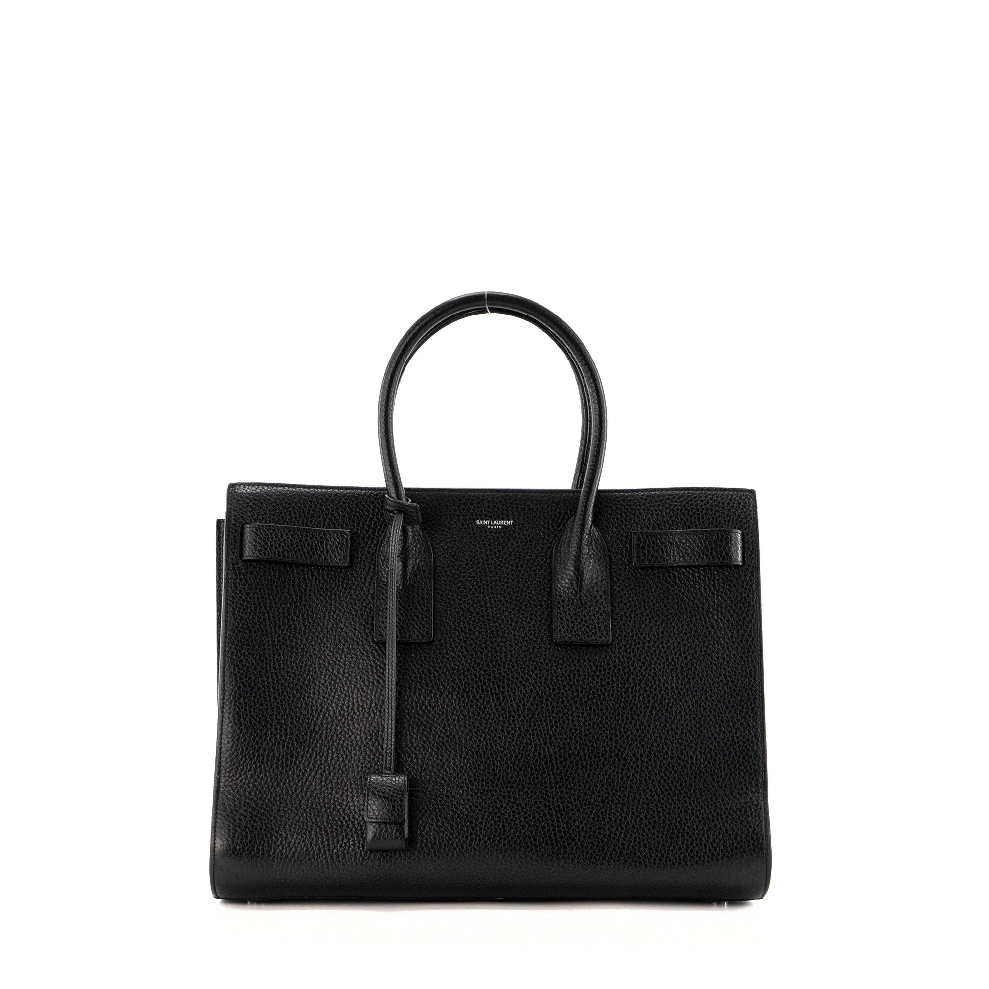SAINT LAURENT - Sac de Jour Saint Laurent en cuir grainé noir