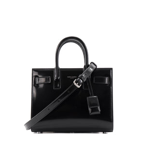 SAINT LAURENT - Sac de Jour nano Saint Laurent en cuir glacé noir