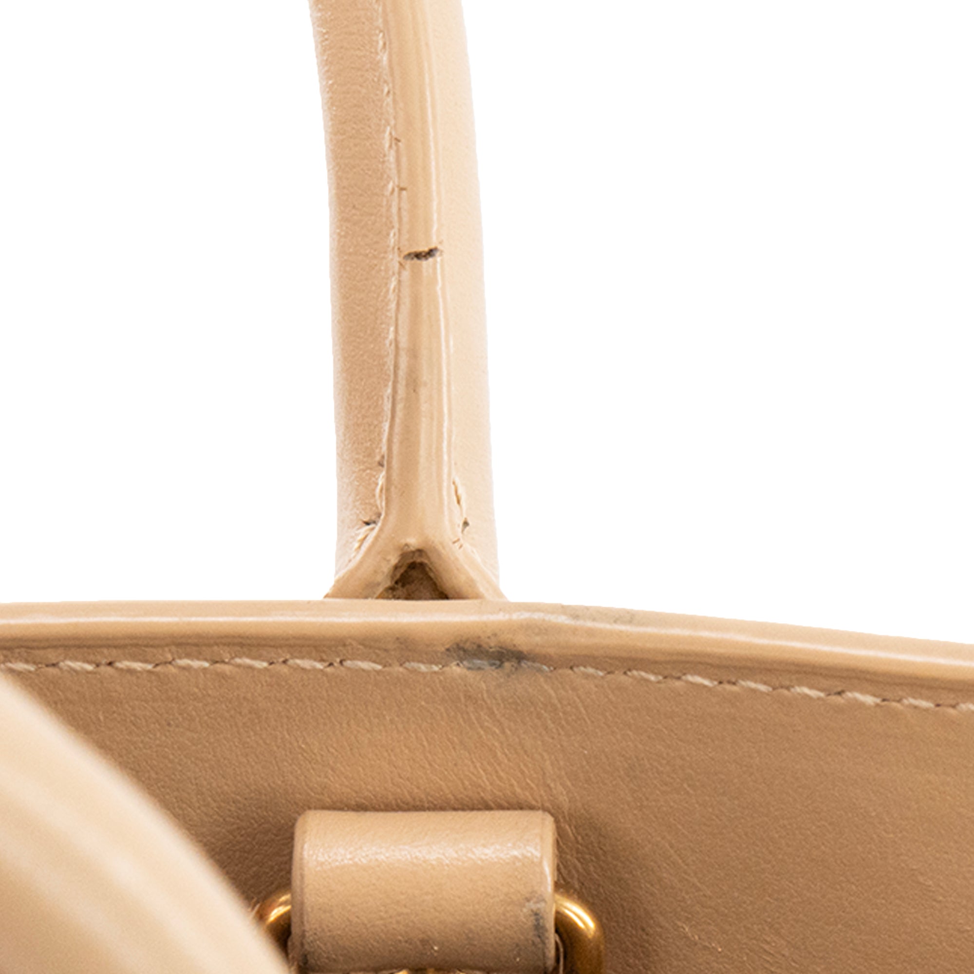 SAINT LAURENT - Sac de Jour nano Saint Laurent en cuir lisse beige