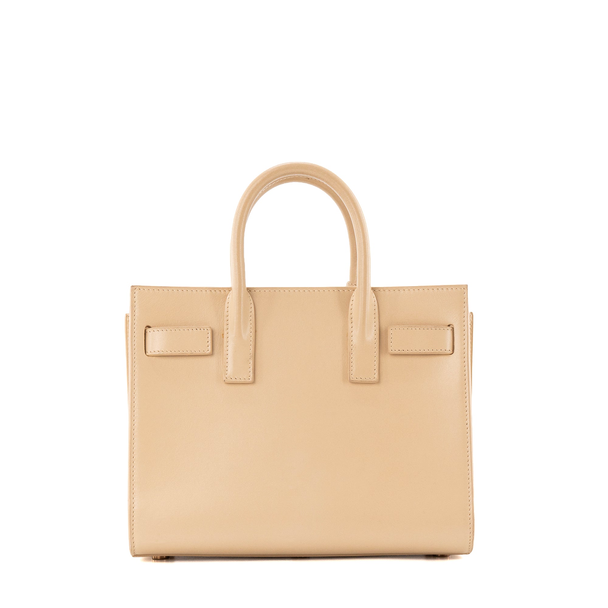 SAINT LAURENT - Sac de Jour nano Saint Laurent en cuir lisse beige