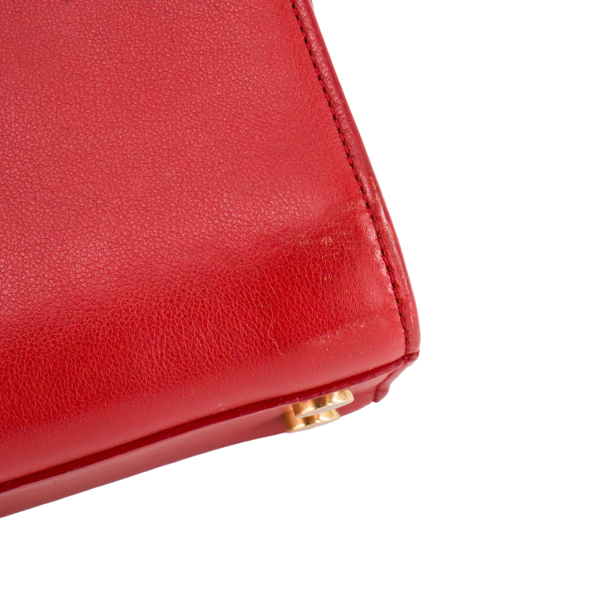 SAINT LAURENT - Sac de jour Nano Saint Laurent en cuir lisse rouge