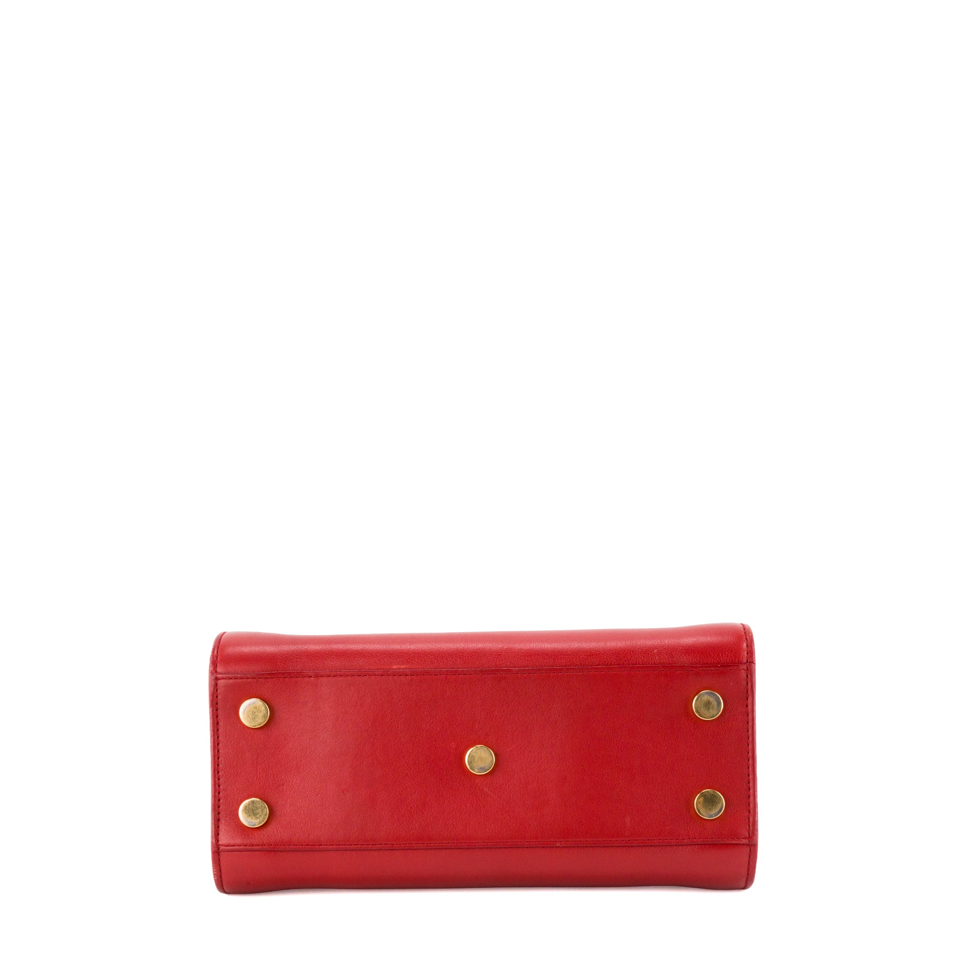 SAINT LAURENT - Sac de jour Nano Saint Laurent en cuir lisse rouge
