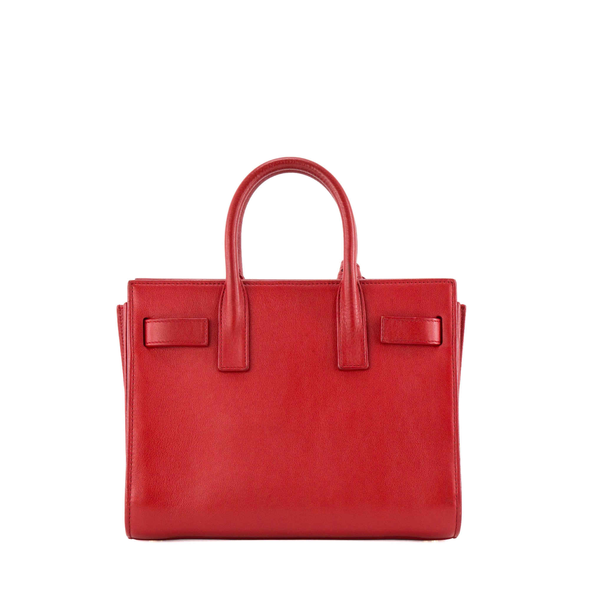 SAINT LAURENT - Sac de jour Nano Saint Laurent en cuir lisse rouge