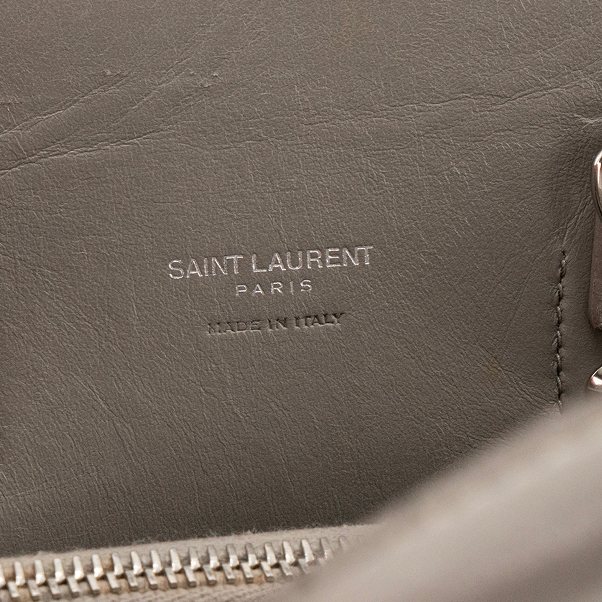 SAINT LAURENT - Sac de jour Baby Saint Laurent en cuir grainé gris