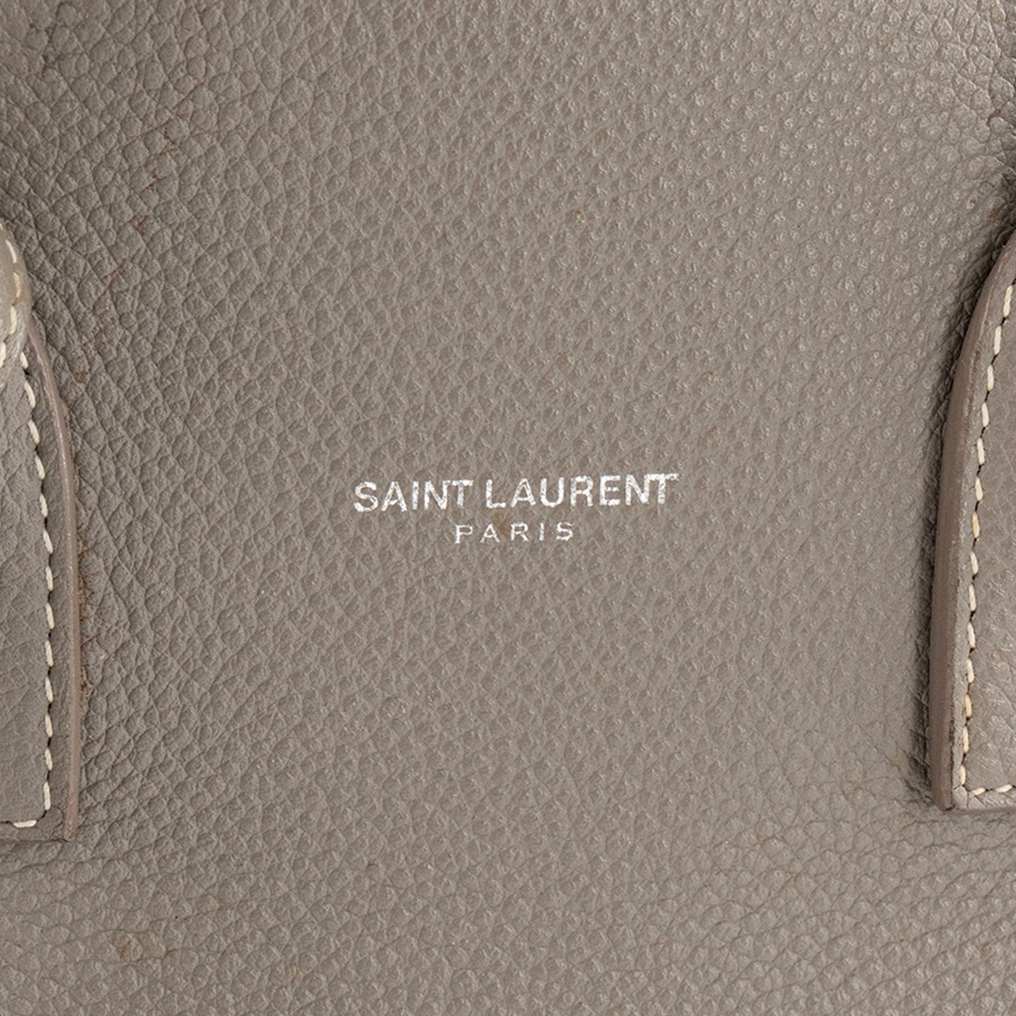 SAINT LAURENT - Sac de jour Baby Saint Laurent en cuir grainé gris