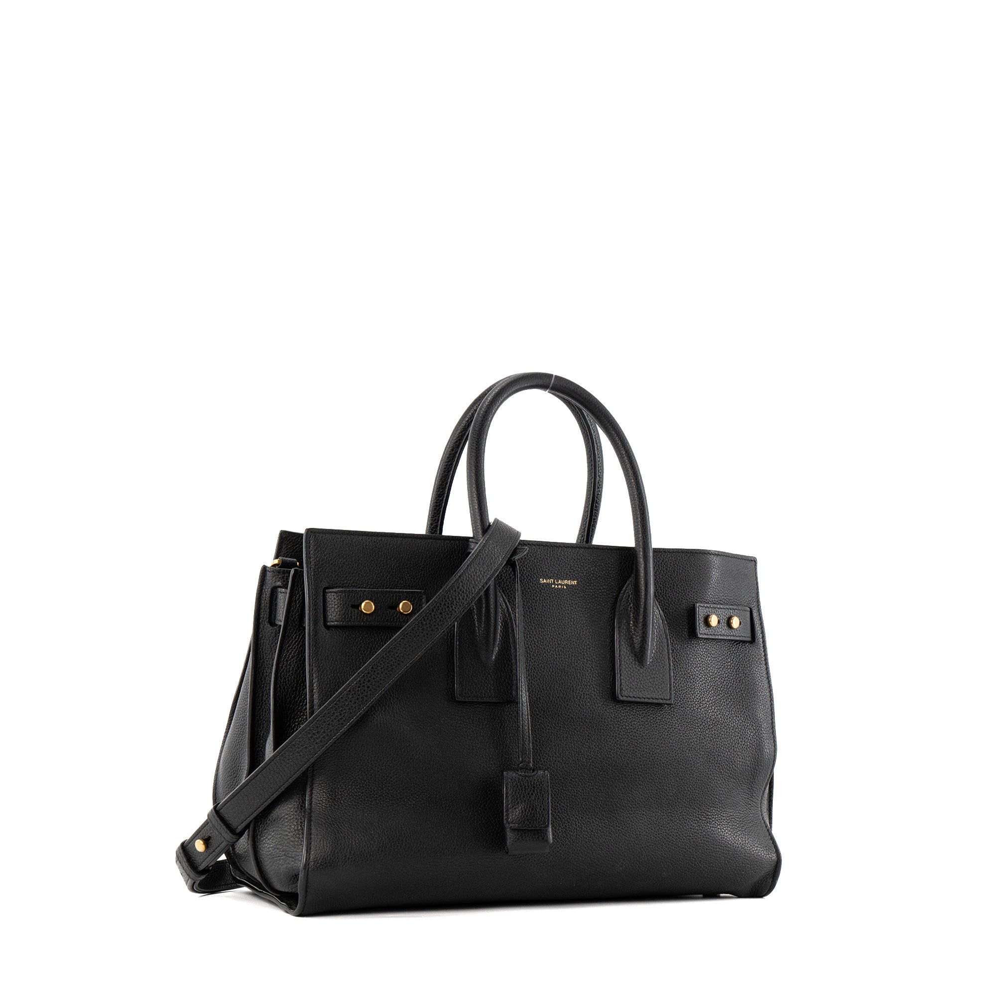 SAINT LAURENT - Sac de Jour Small Saint Laurent en cuir grainé noir