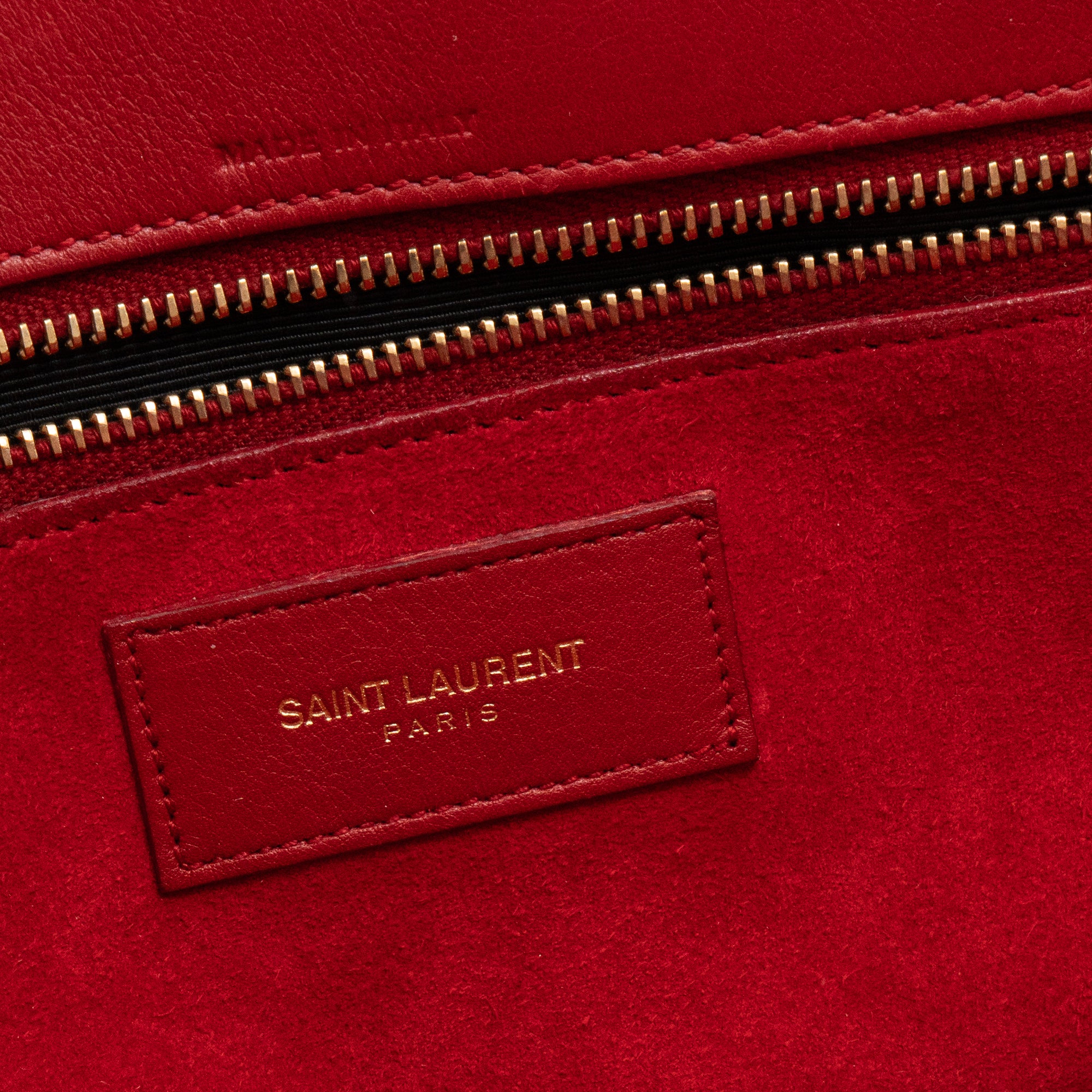 SAINT LAURENT - Sac de jour Small Saint Laurent en cuir rouge