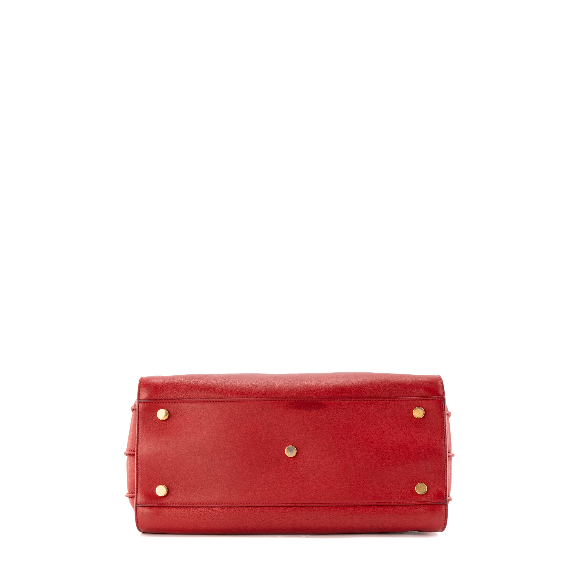 SAINT LAURENT - Sac de jour Small Saint Laurent en cuir rouge